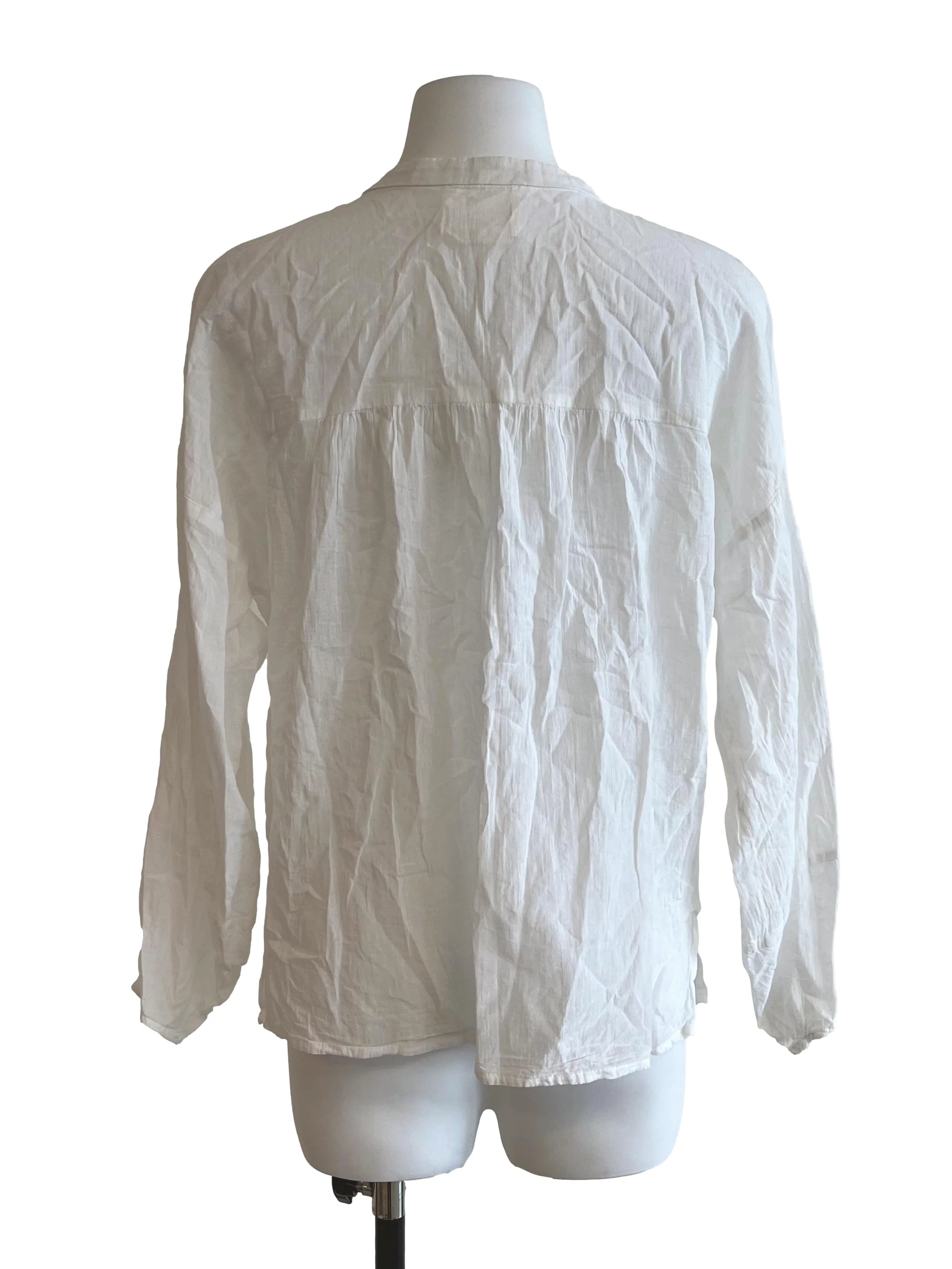 White Button Down Sheer Blouse - Image 2