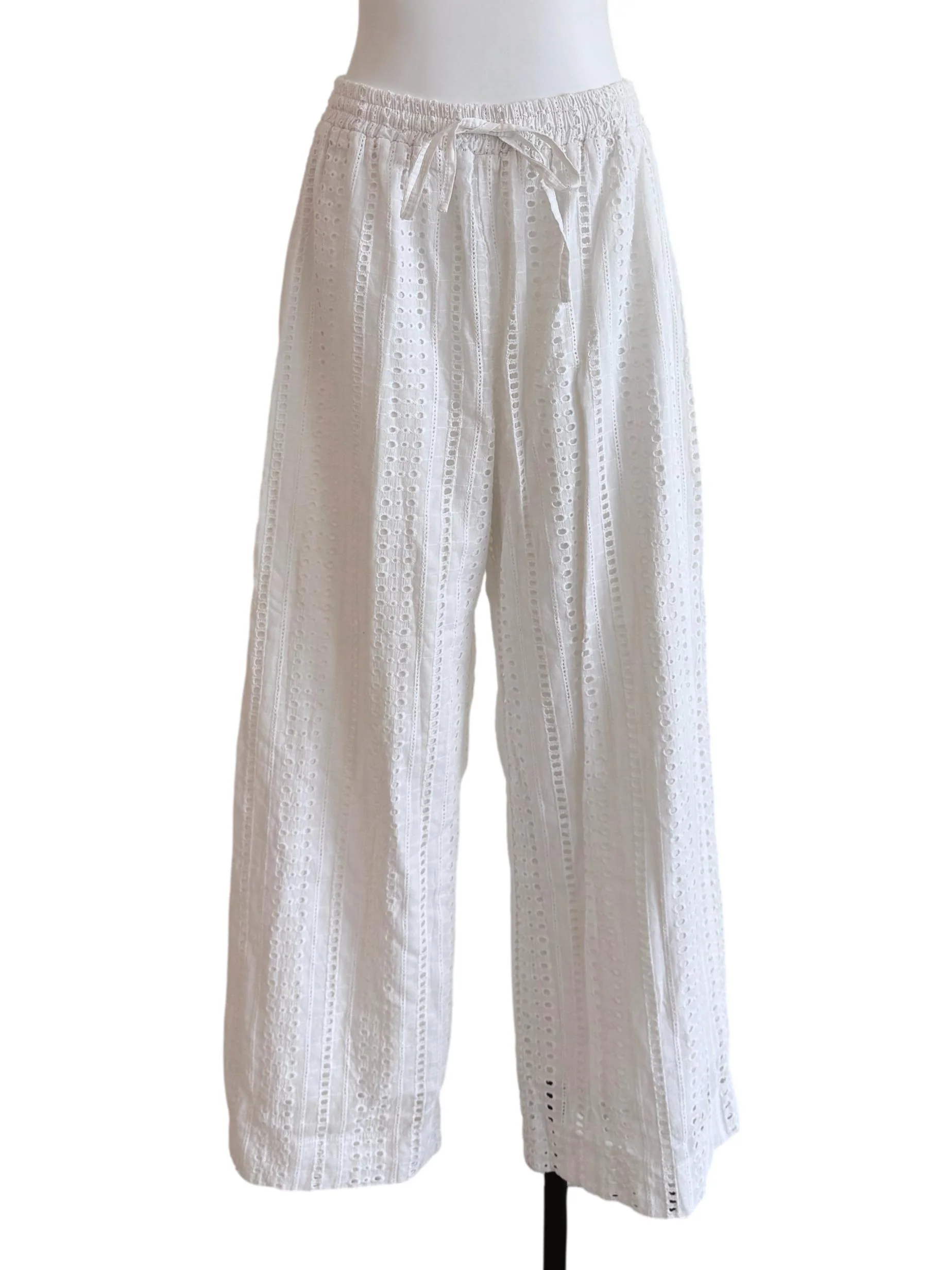 White Culottes Lace Pants