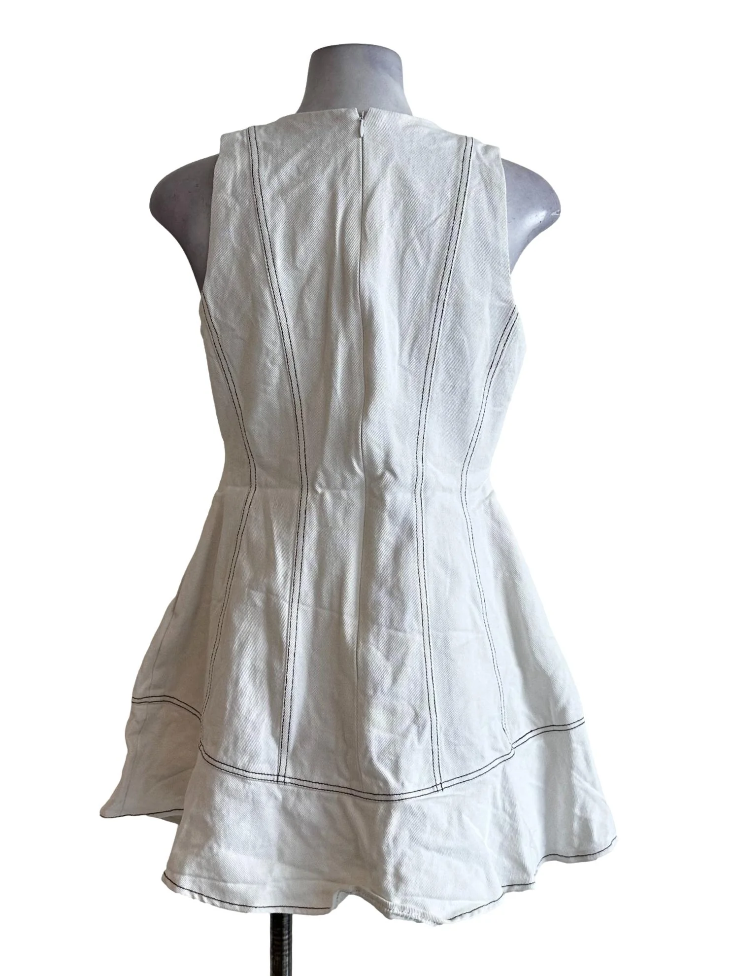 White Denim Mini Dress - Image 2