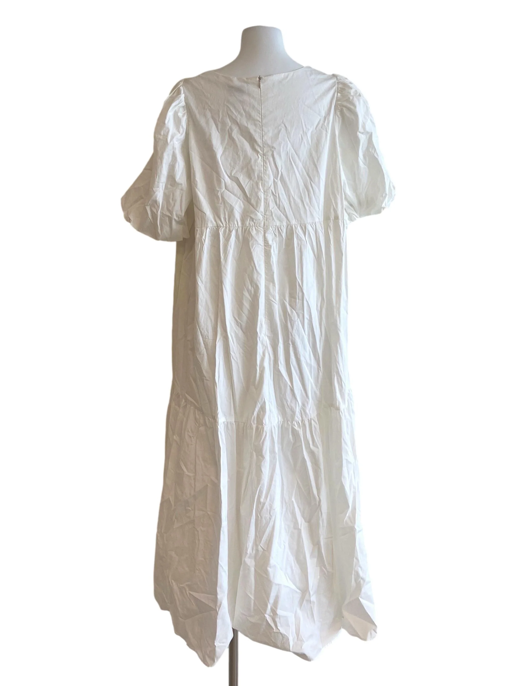 White Drop Waist Long Empire Dress - Image 2