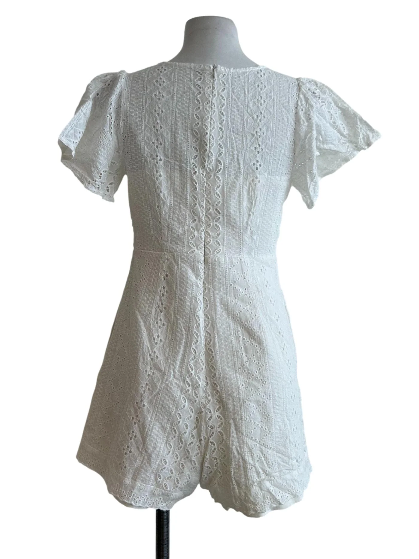 White Embroidered Rompers - Image 2
