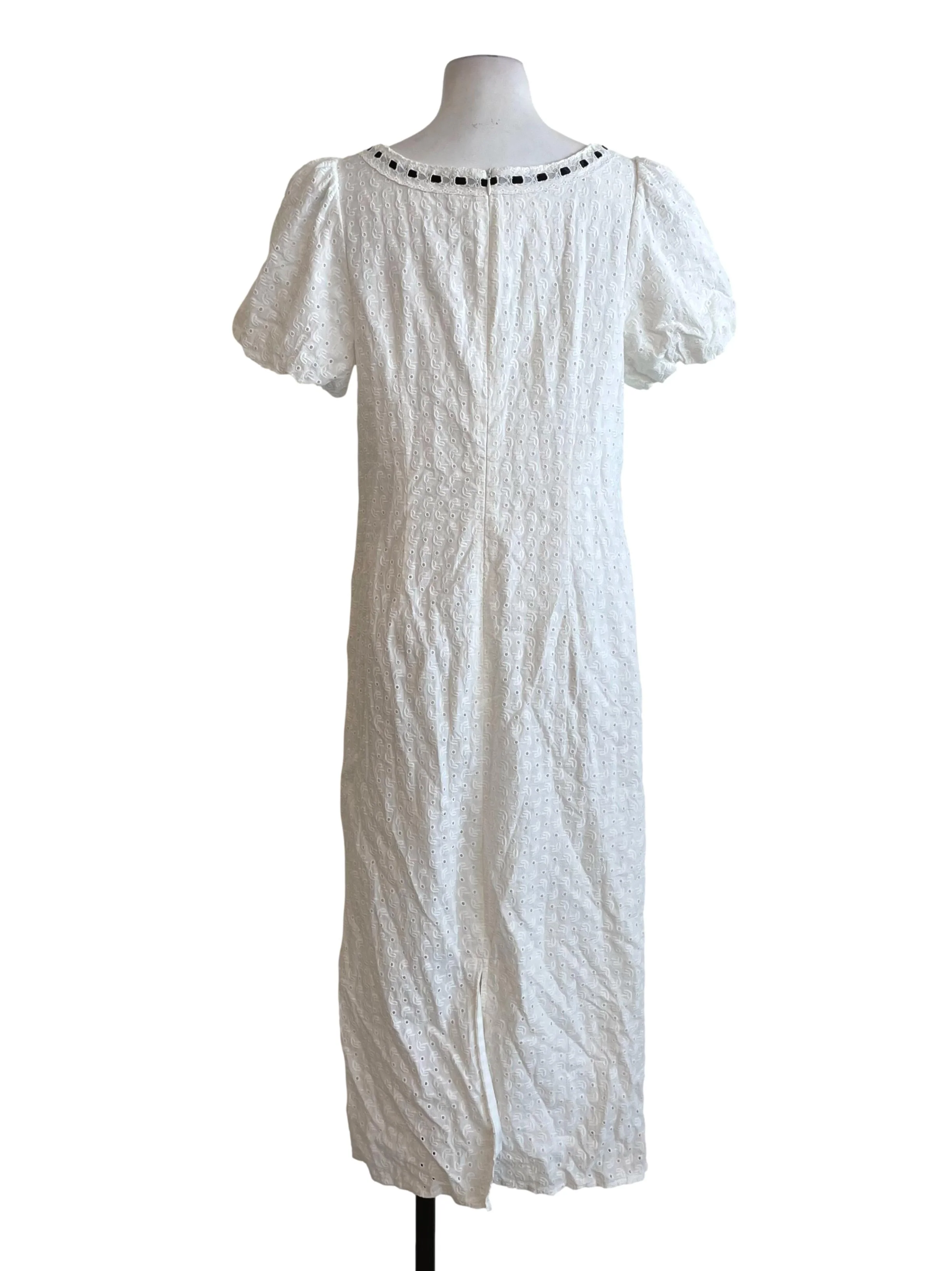 White  Eyelet Draped Petite Dress - Image 2