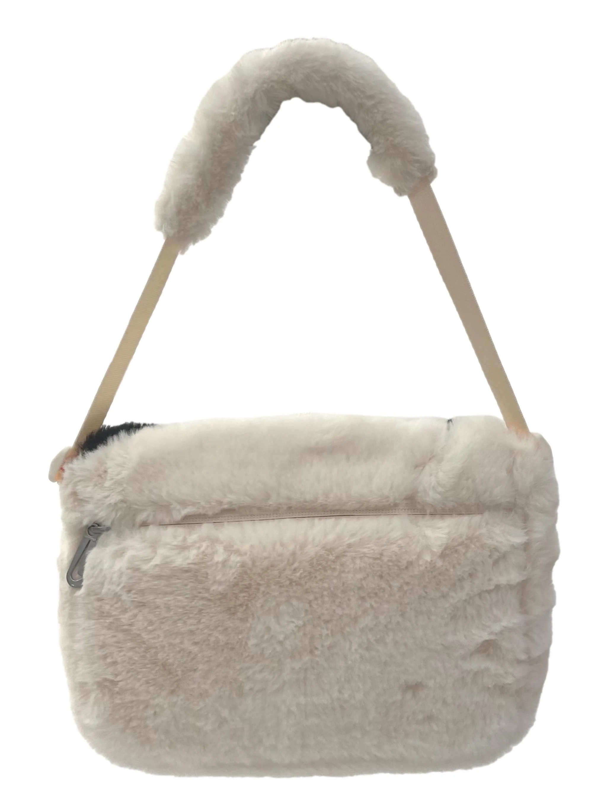 White Faux Fur Sportswear Futura 365 Crossbody Bag CSN - Image 2