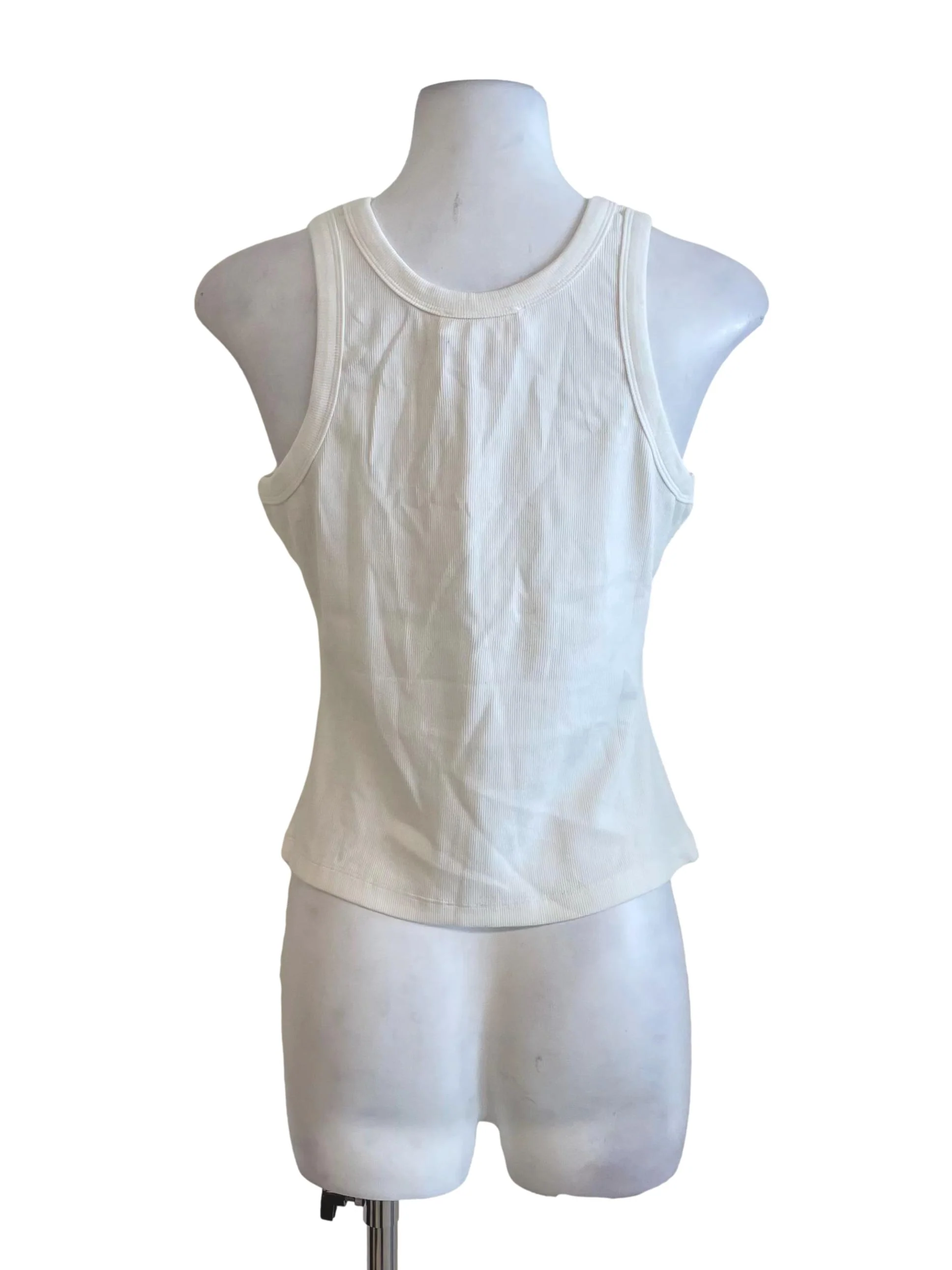 White Fitted Tank Top - Image 2