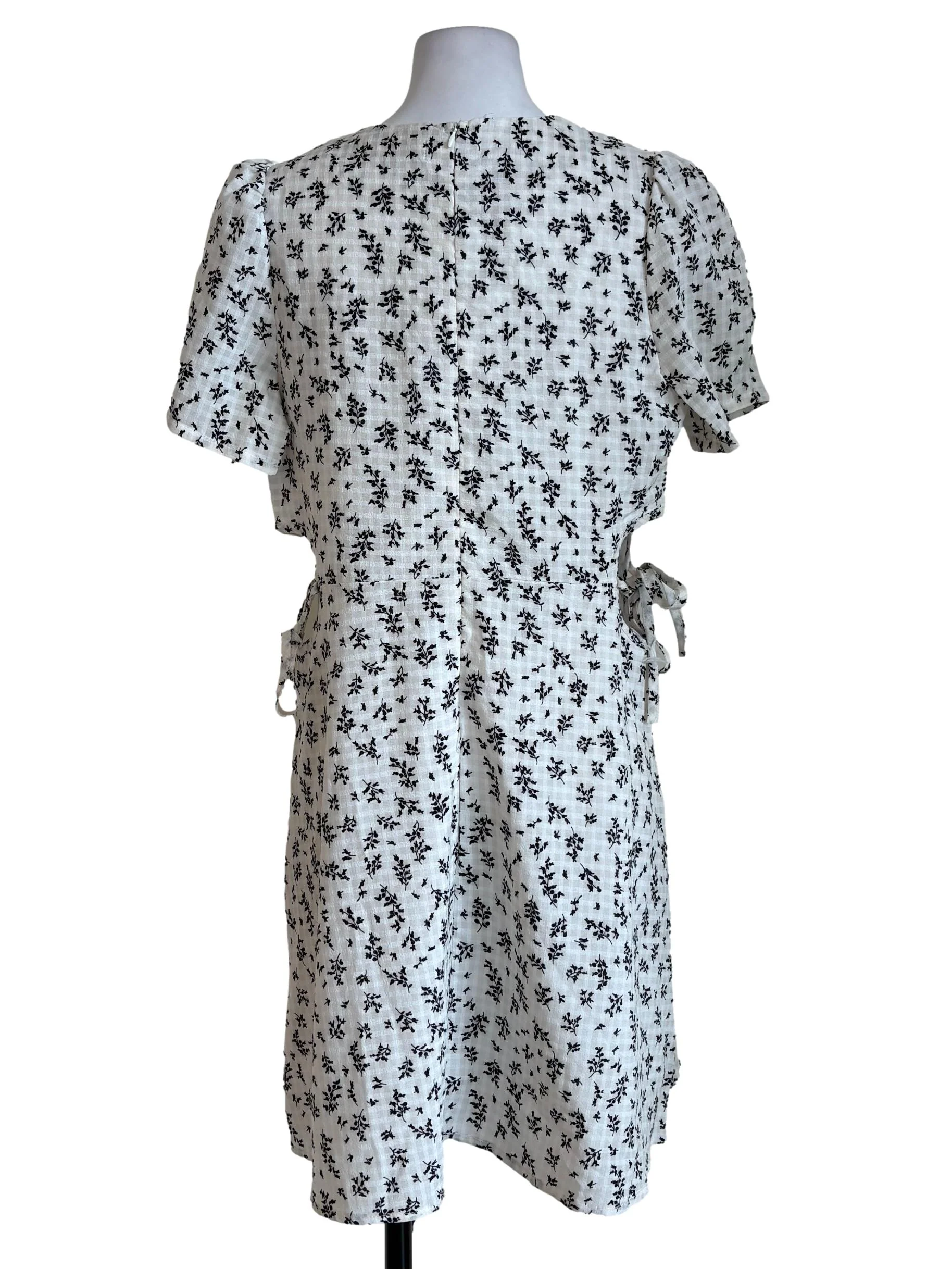 White Floral Gingham Dress - Image 2