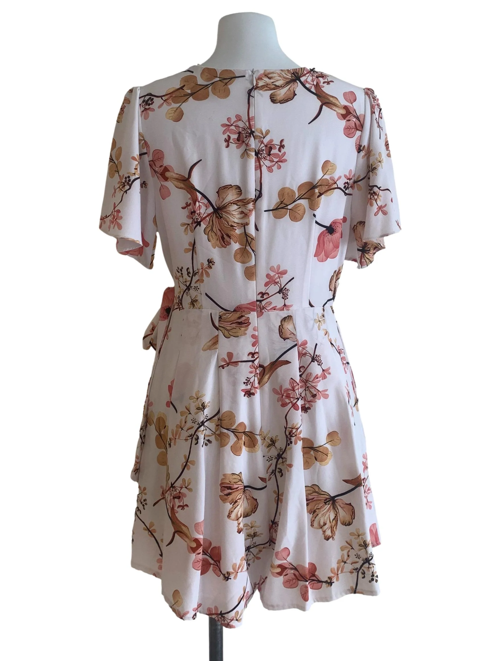 White Floral Pattern Romper - Image 2