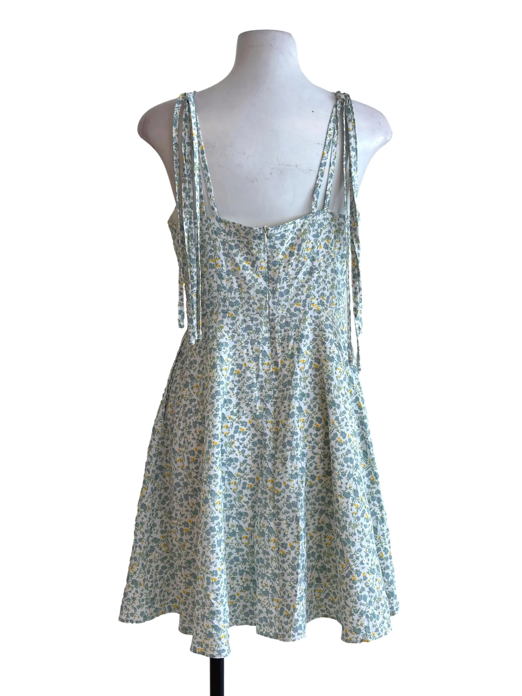 White Floral Prints Strappy Mini Dress TWL - Image 2