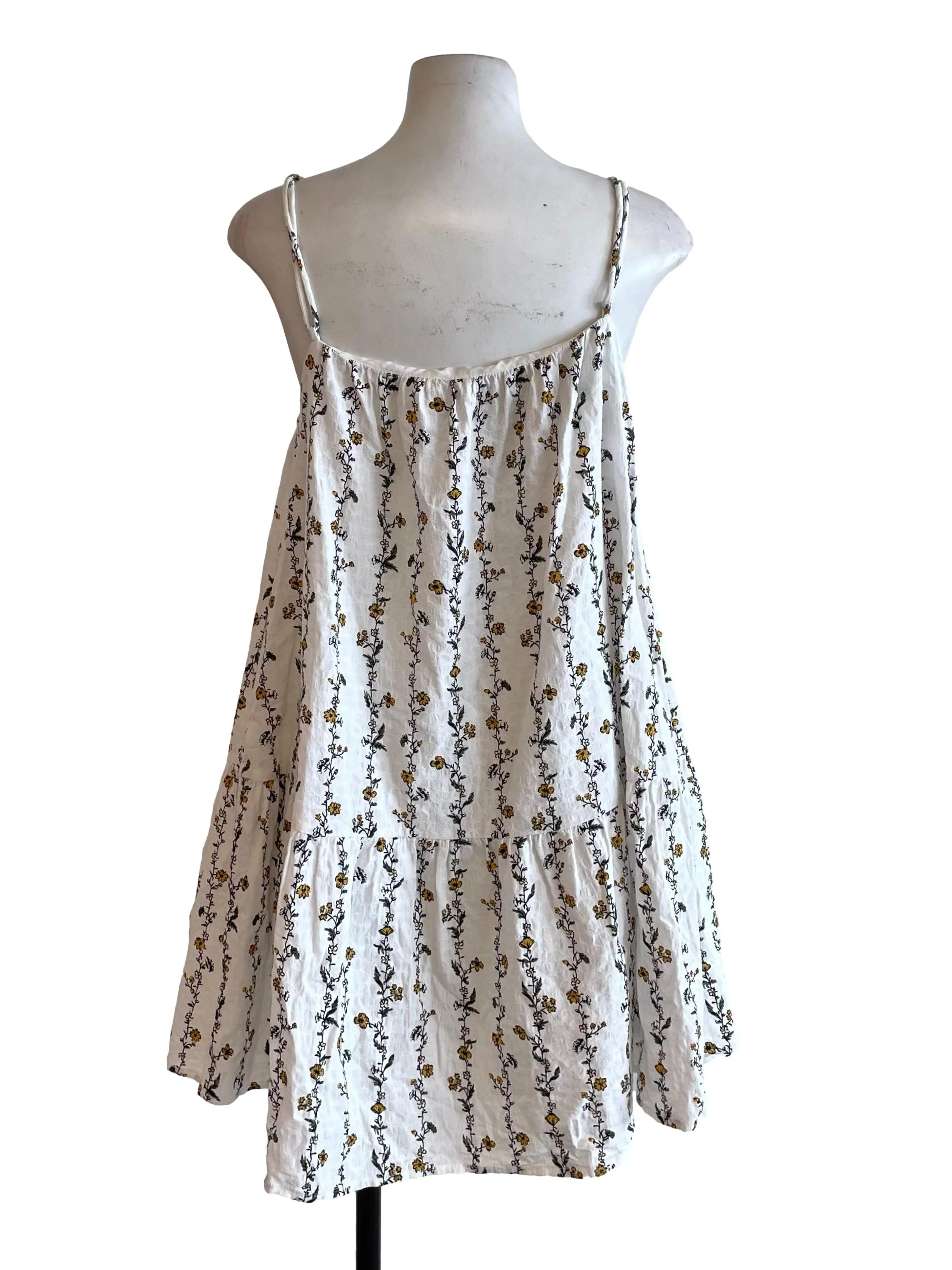 White Floral Tiered Coquette Dress - Image 2