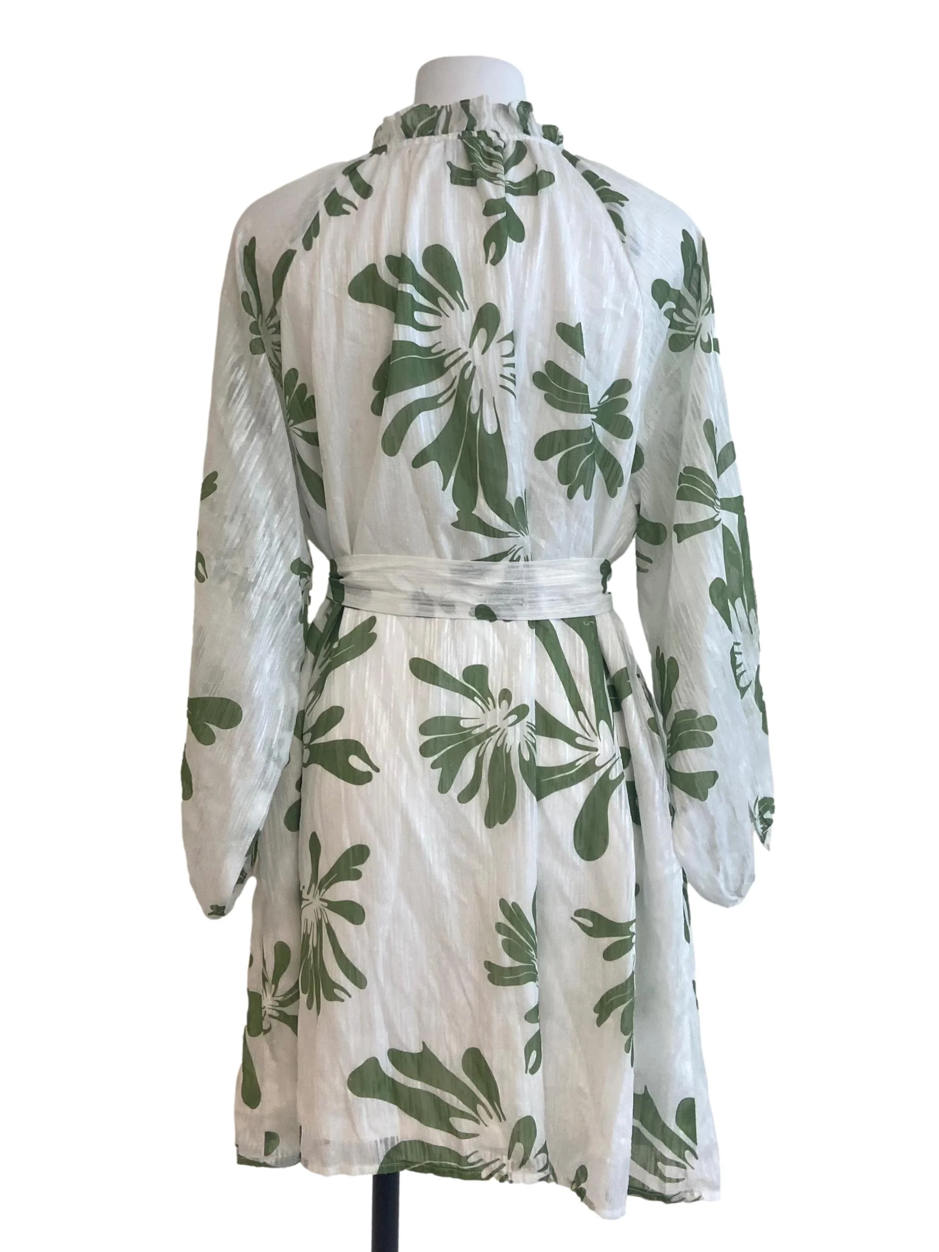 White & Green Floral Dress - Image 2