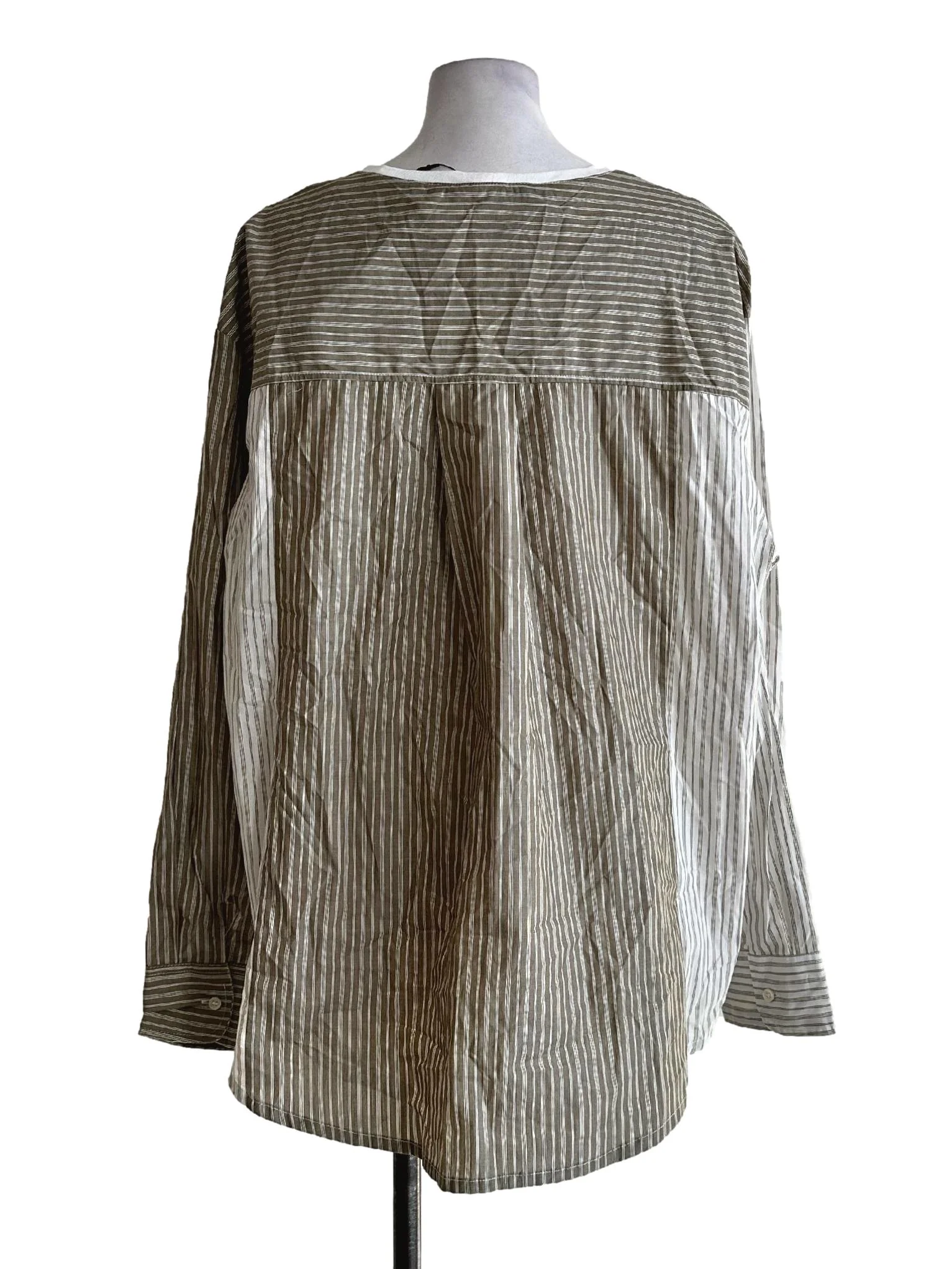 White Green Stripes Tops - Image 2