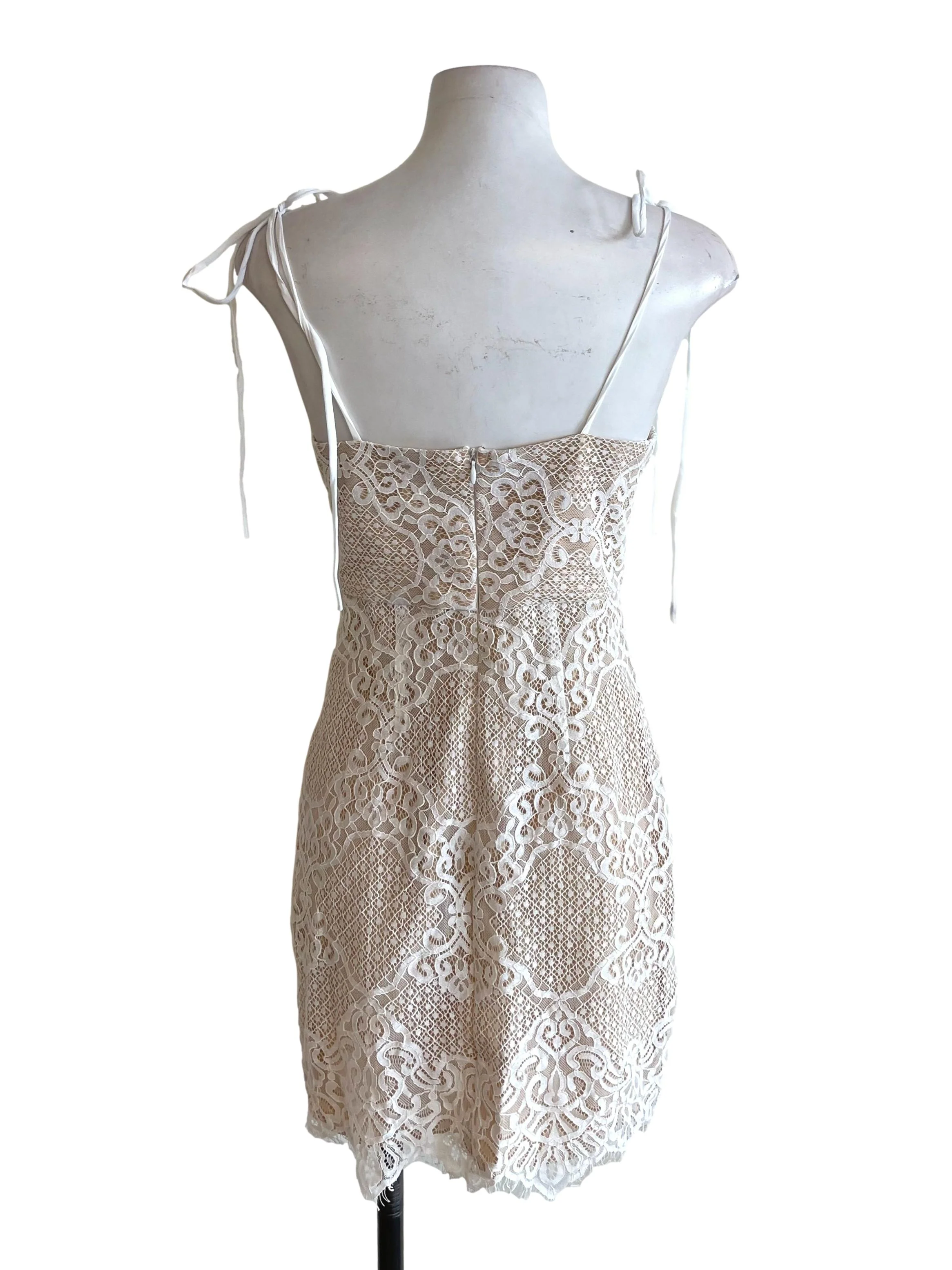 White Lace Bustier Dress - Image 2