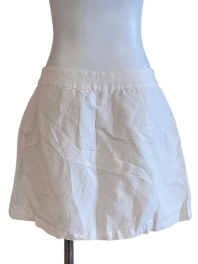 White Linen Mini Skorts OSN - Image 2