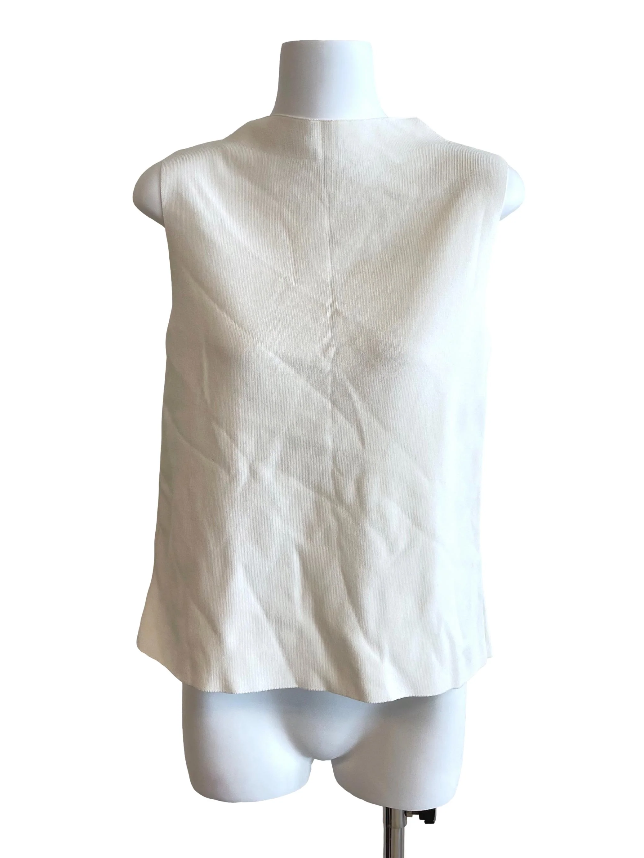 White Mid Neck Knit Top LB