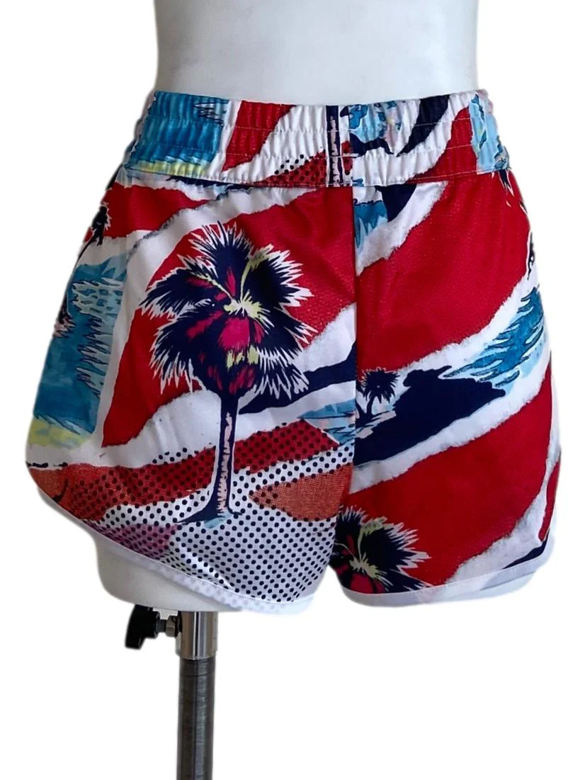 White & Multicolor Mini Shorts - Image 2