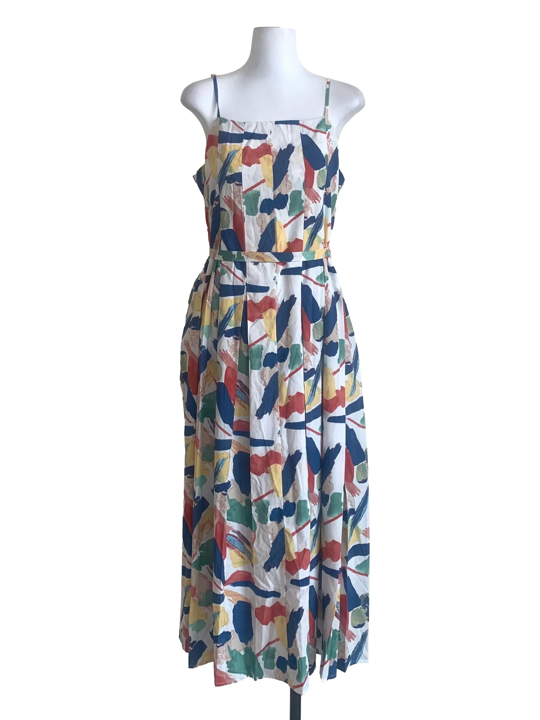 White Multicolour Pattern Dress