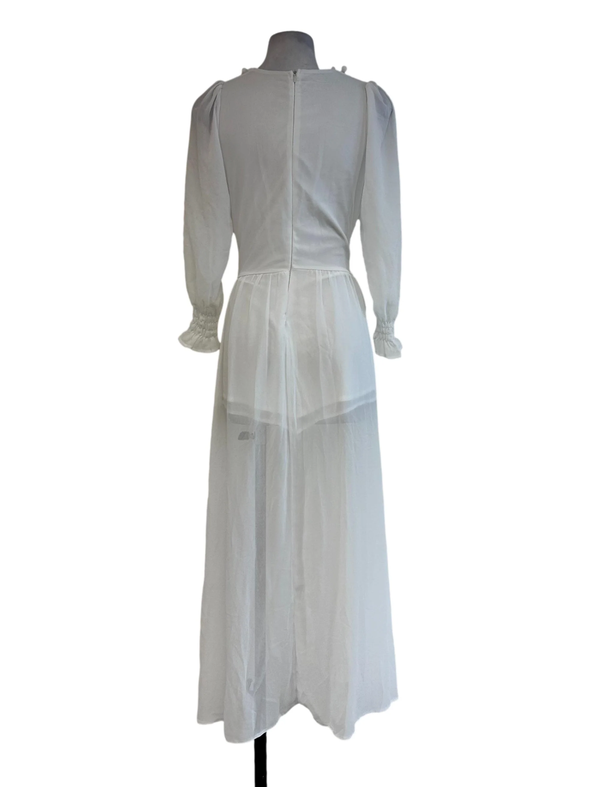 White Padded Cutout Waist Romper - Image 2