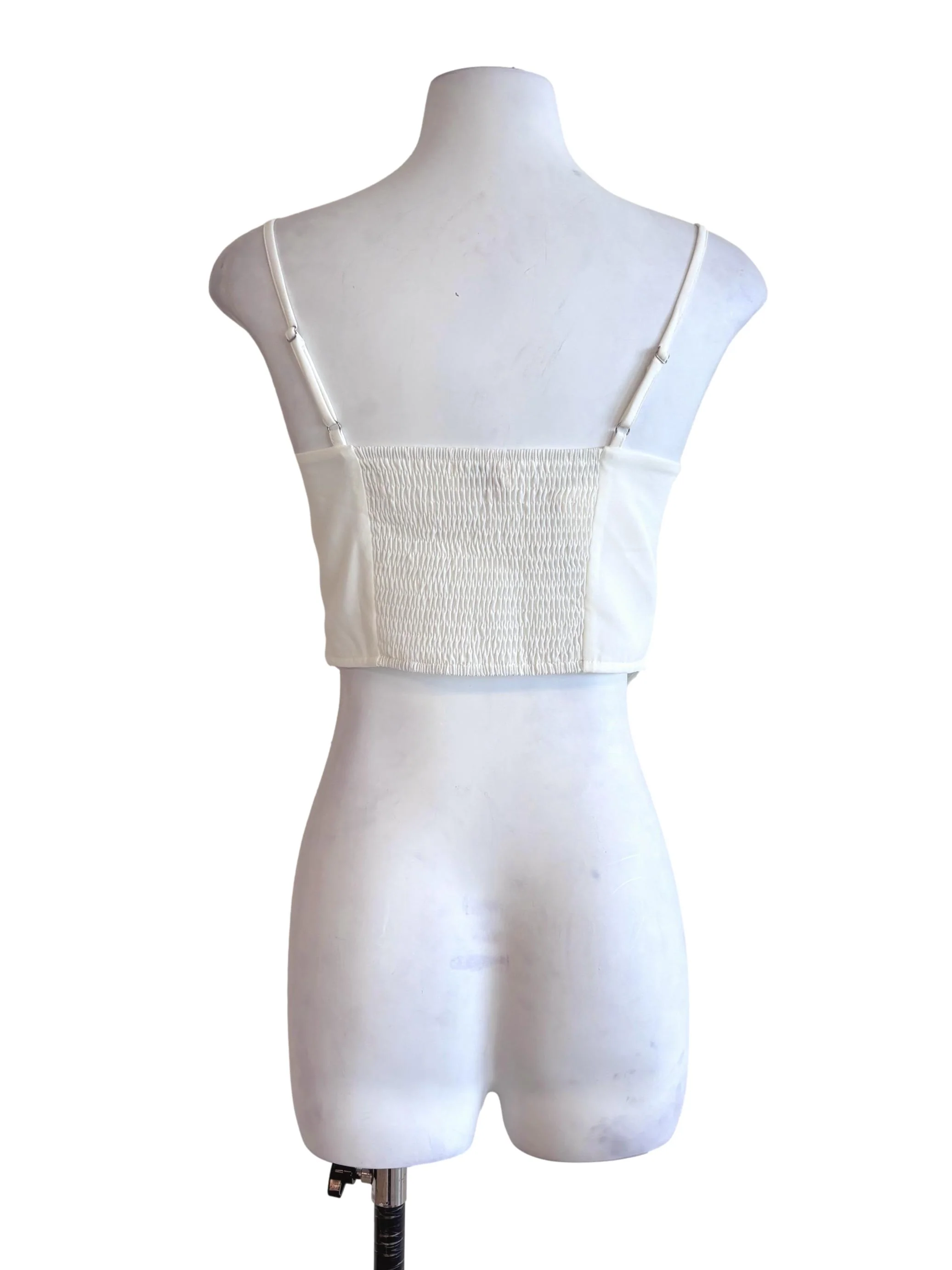 White Panelled Cami Top - Image 2