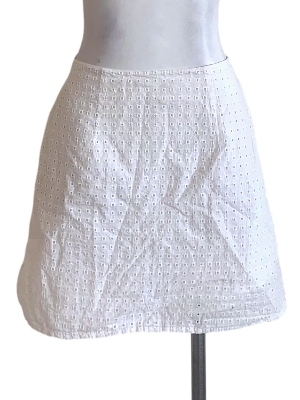 White Pattern A-Line Skirt LB