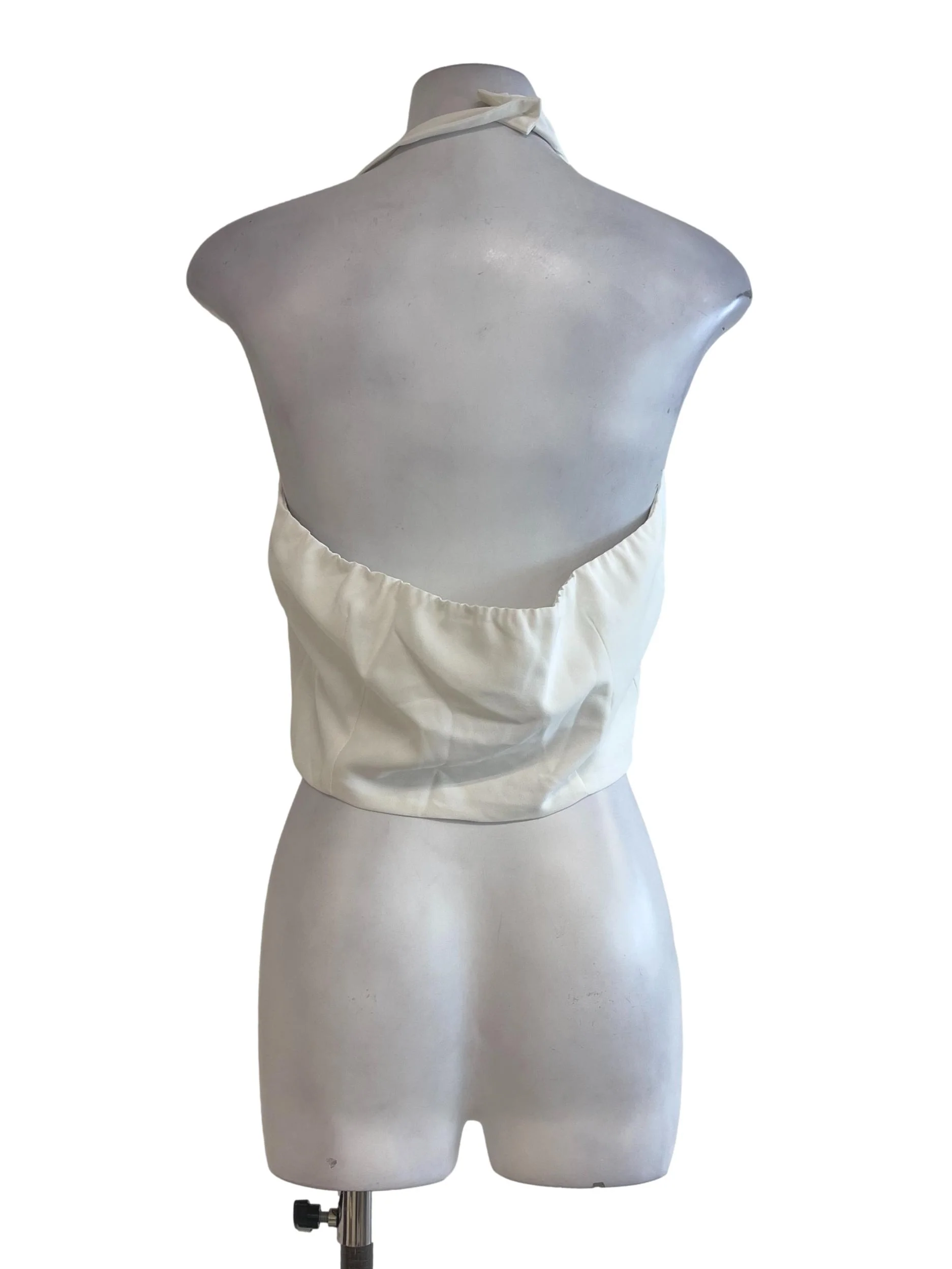 White Pearl Buttoned Neck Vest - Image 2