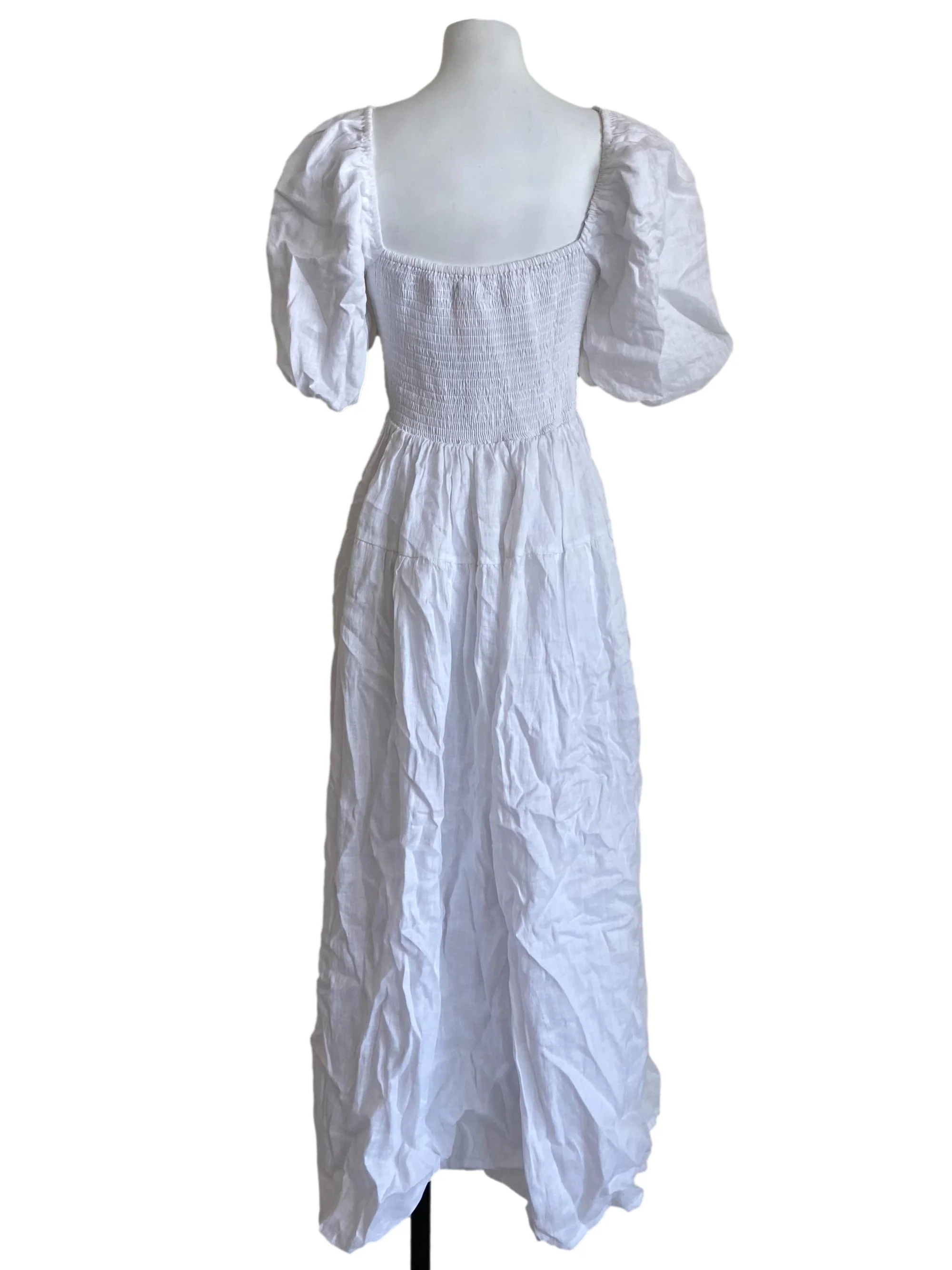 White Pegged Waist Maxi Dress - Image 2
