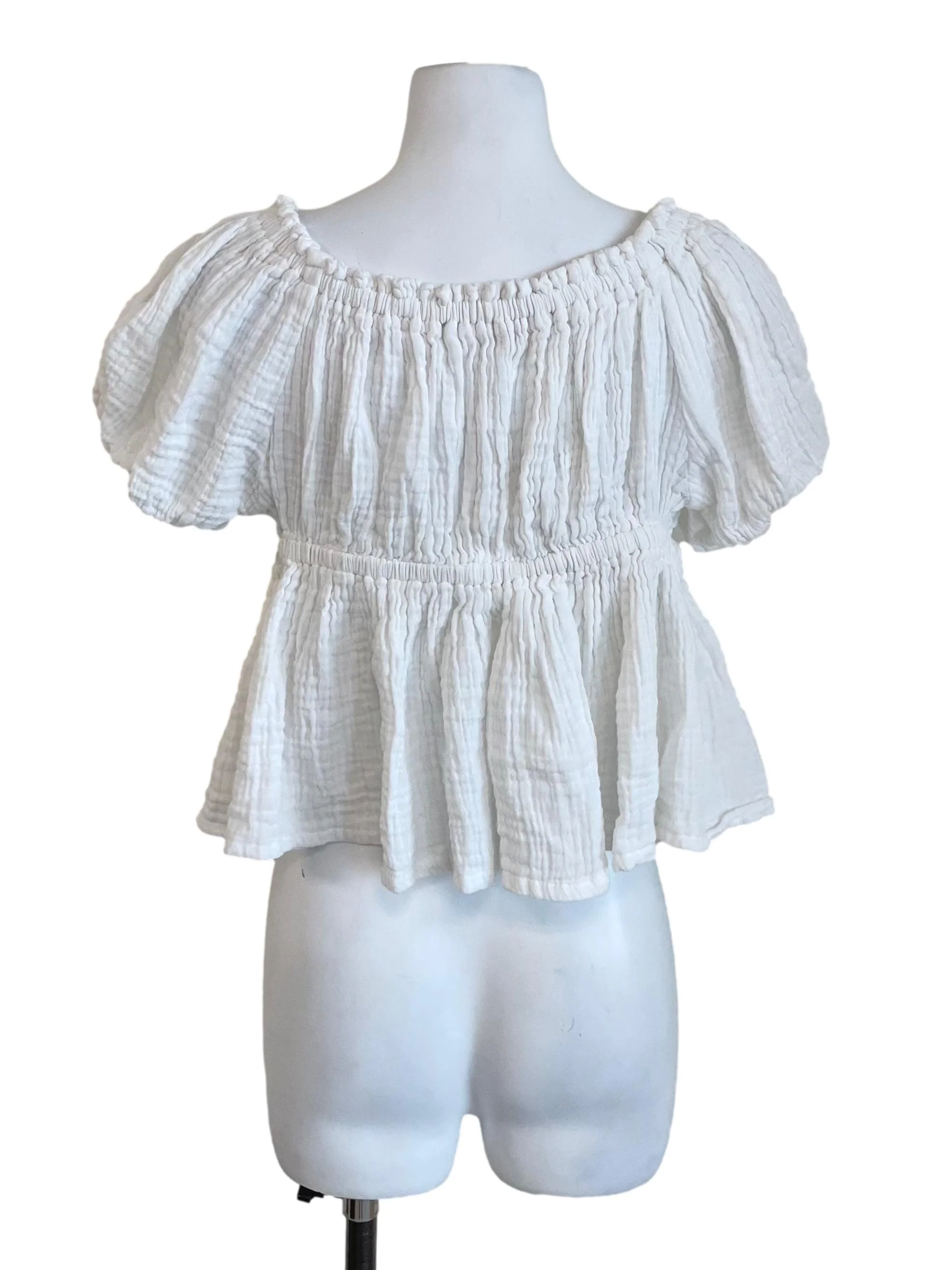 White Peplum Gypsy Top - Image 2