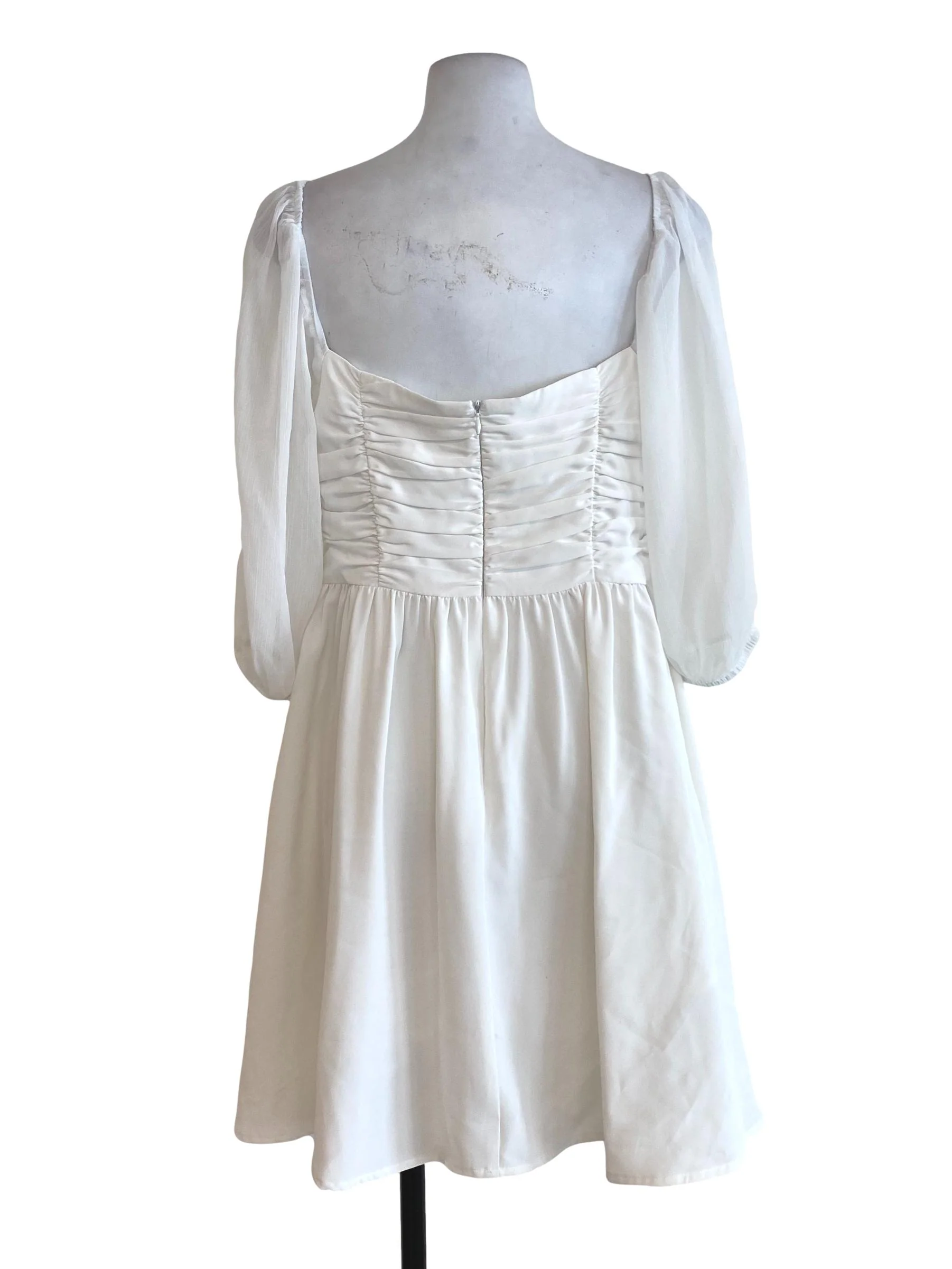 White Pleated Rompers - Image 2