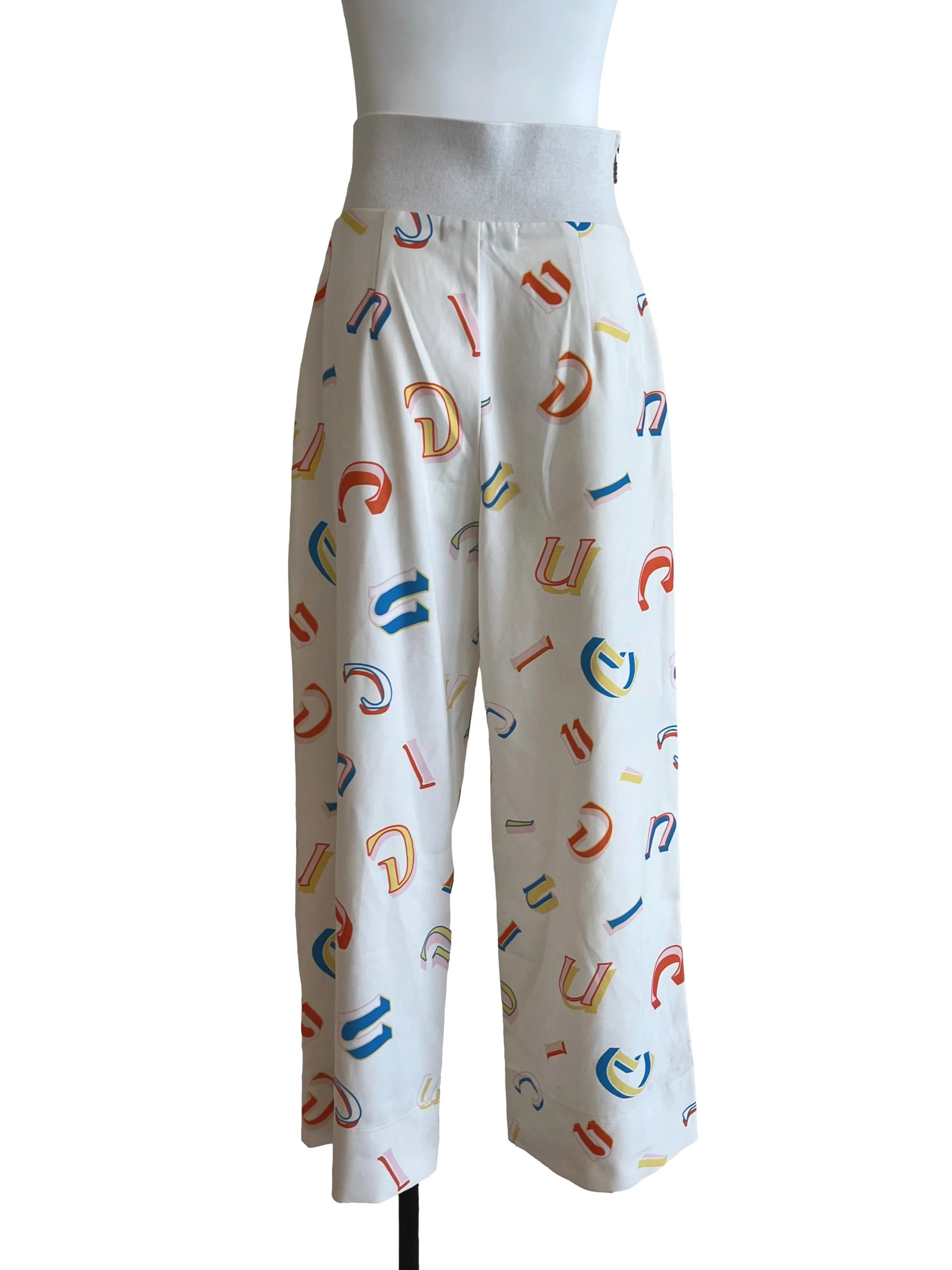 White Printed Trousers - Image 2