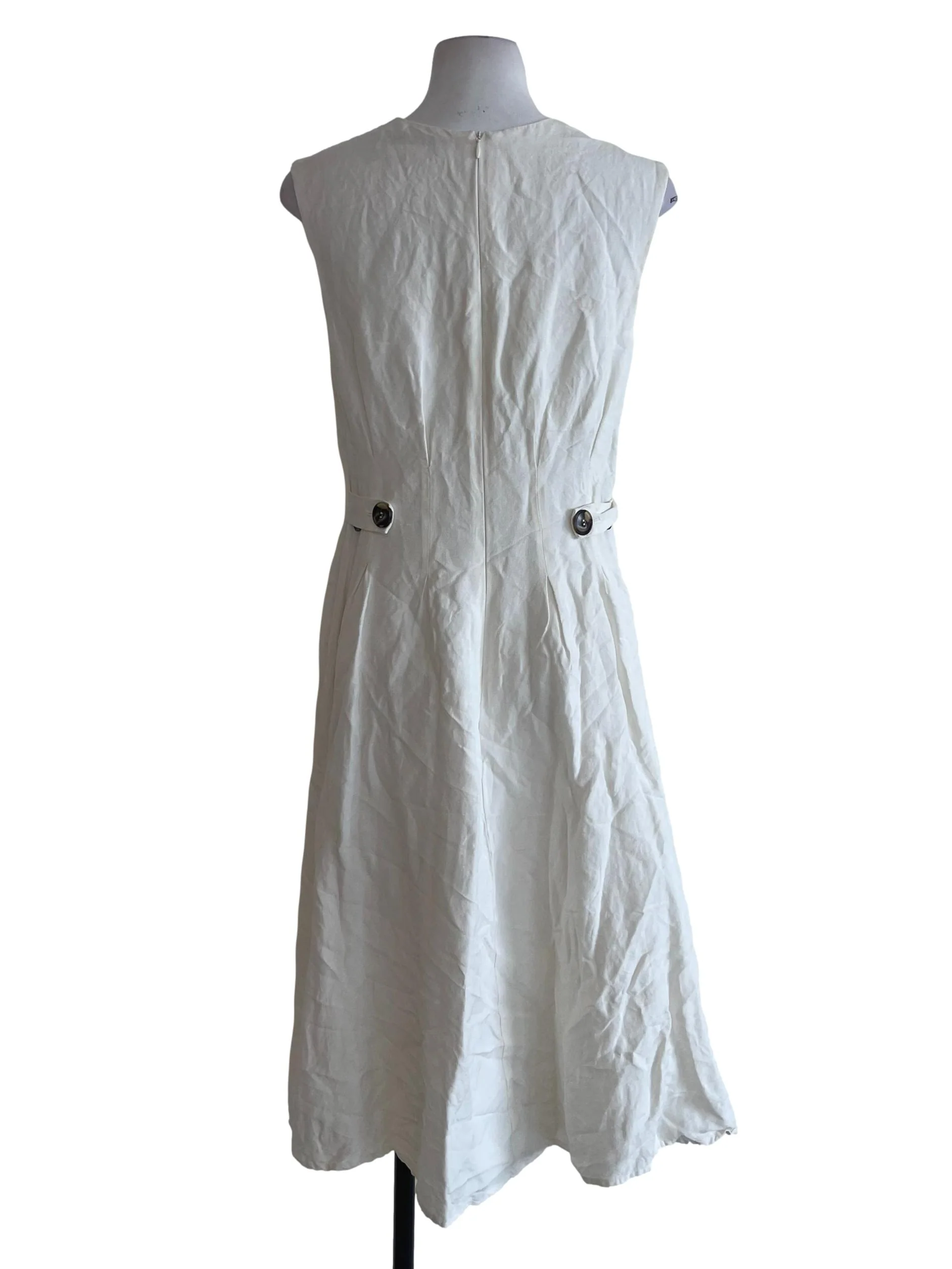 White Round Neck Dress - Image 2