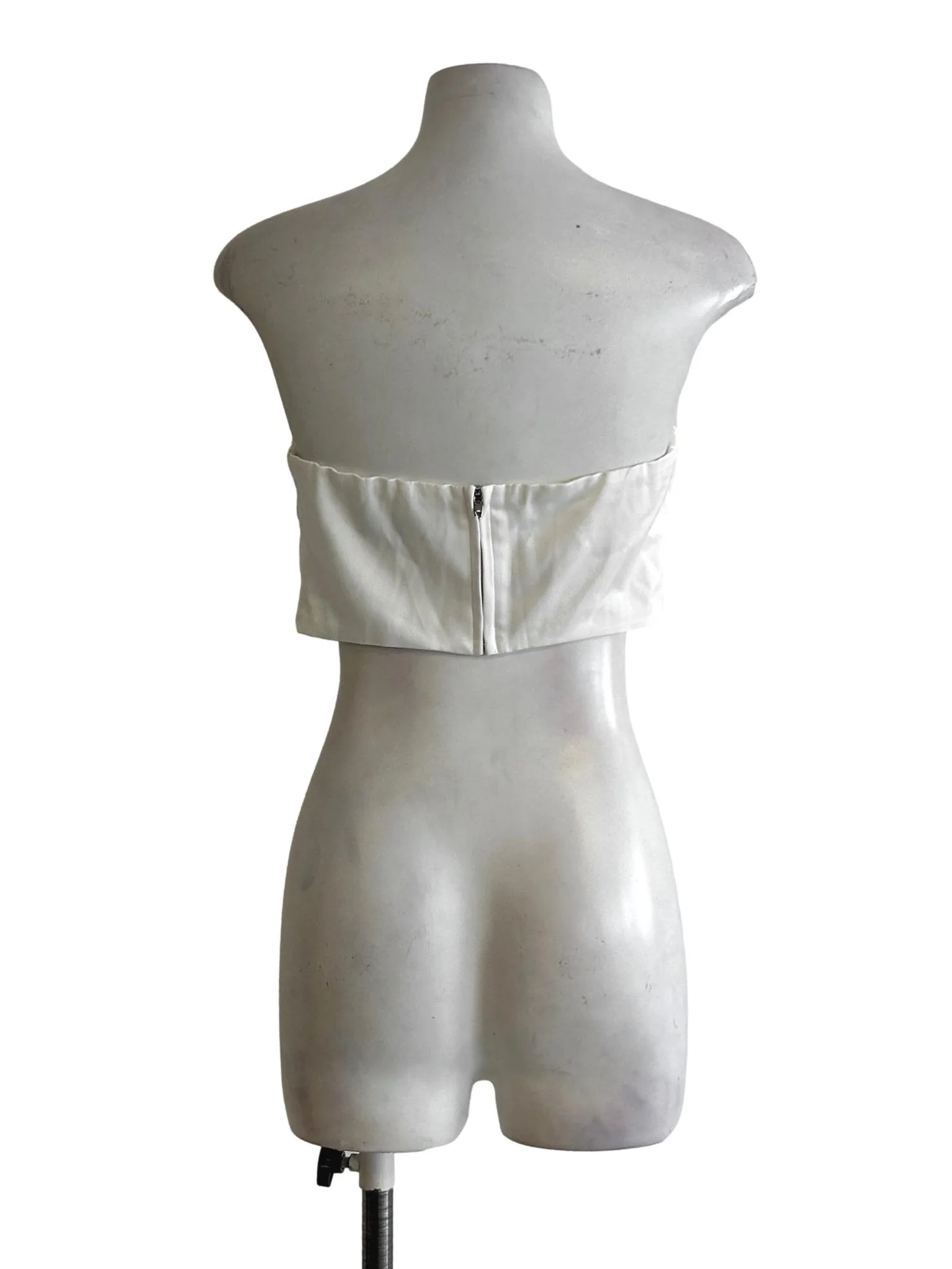 White Satin Tube Top - Image 2