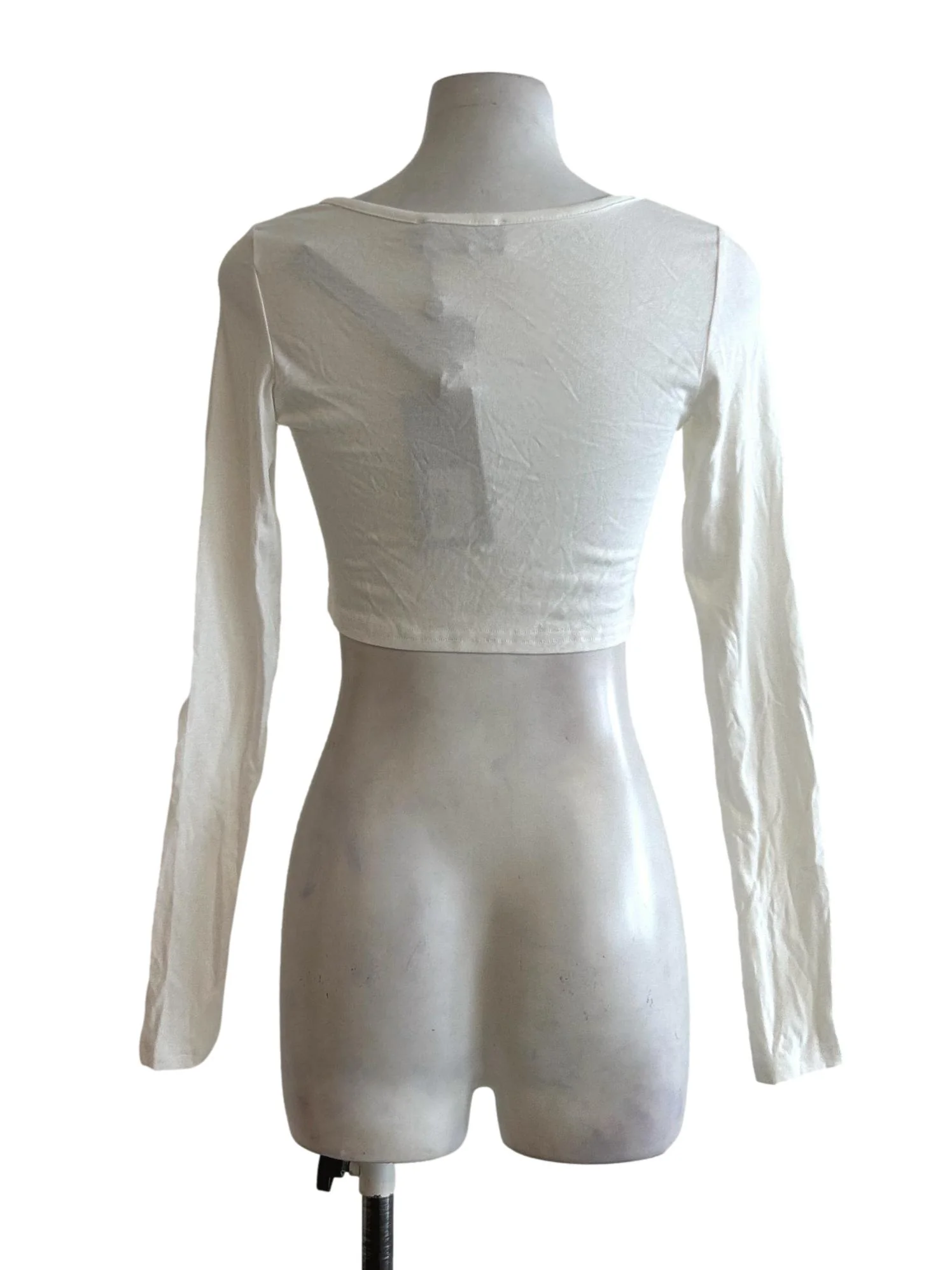 White Scoop Neckline Top YHF - Image 2