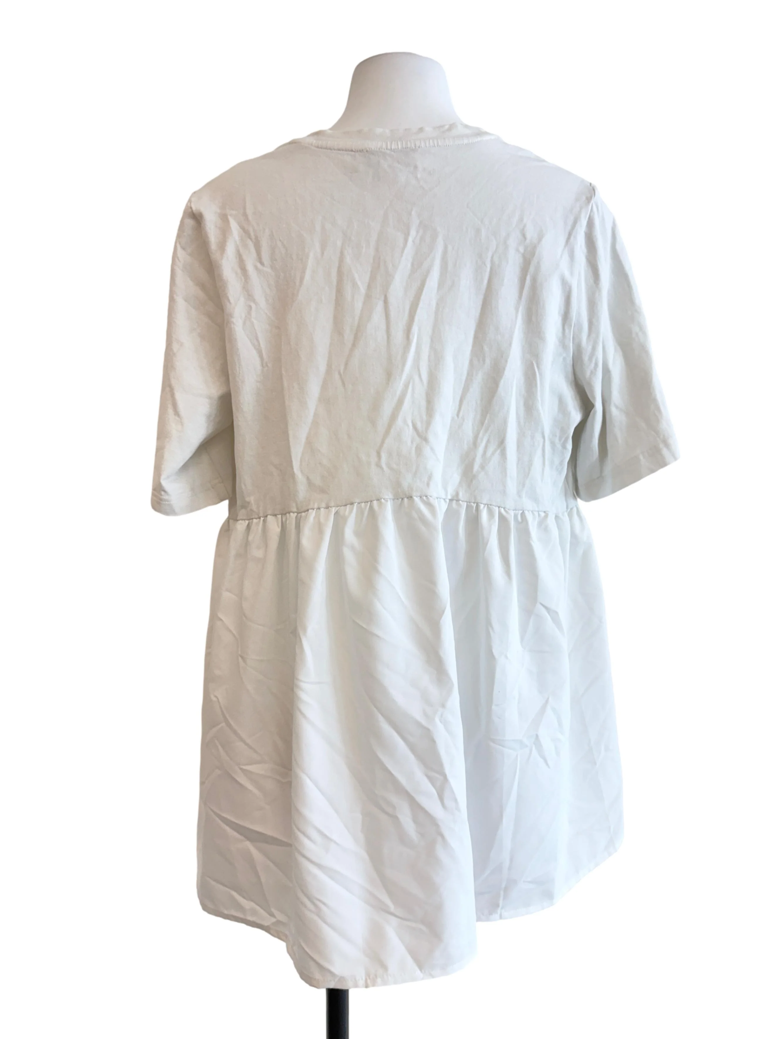 White Shirt Round Neck Dress - Image 2