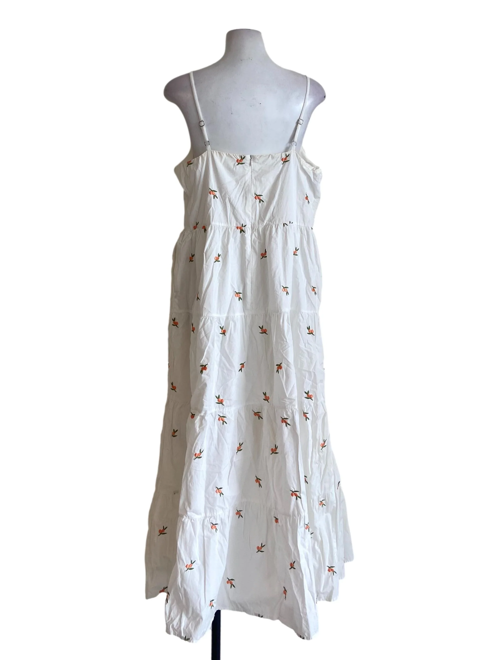 White Sleeveless Floral Layered Dress - Image 2