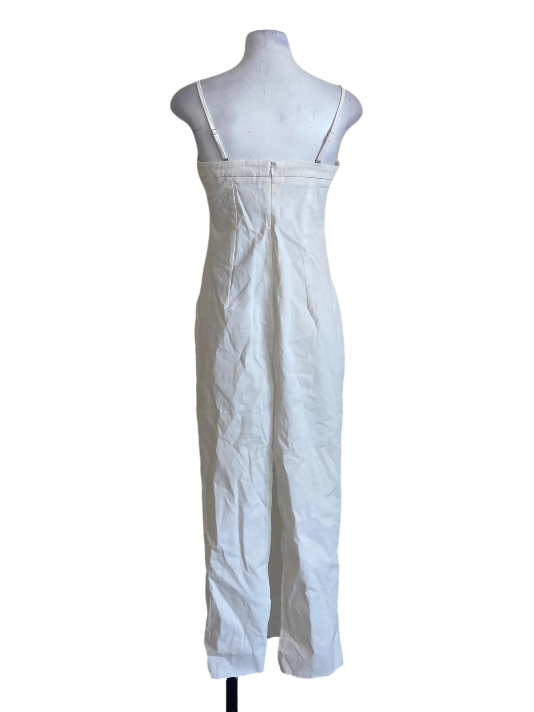White Sleeveless Slit Bodycon Dress YHF - Image 2