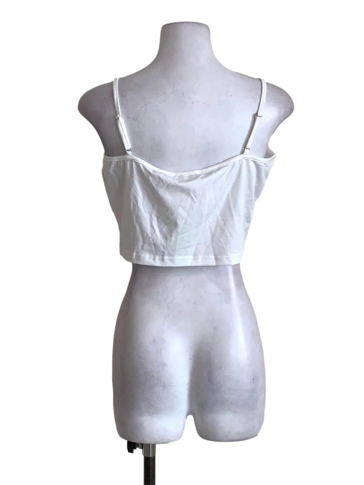 White Spaghetti Strap Tank Top - Image 2