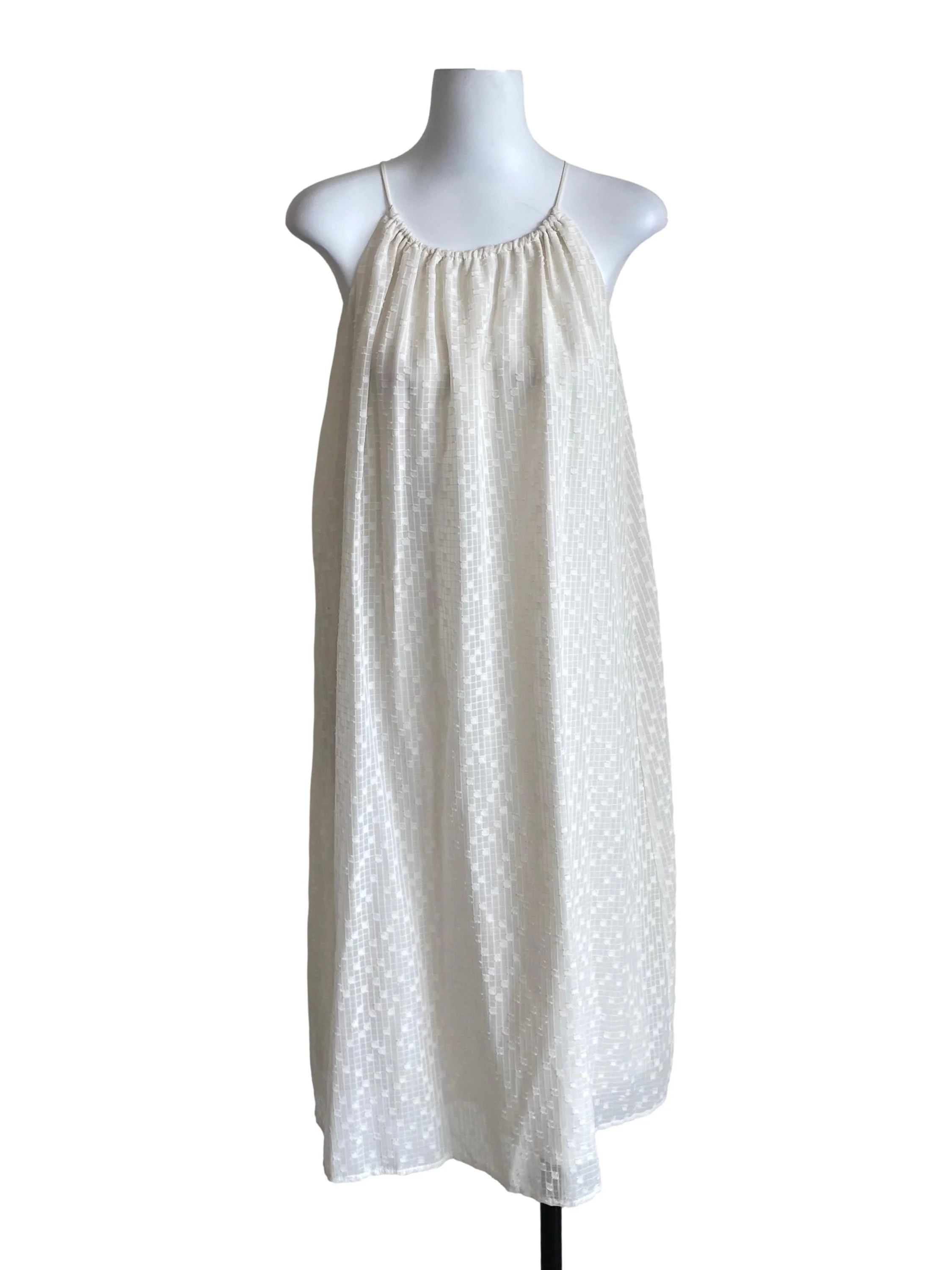 White Textured Flowy Dress