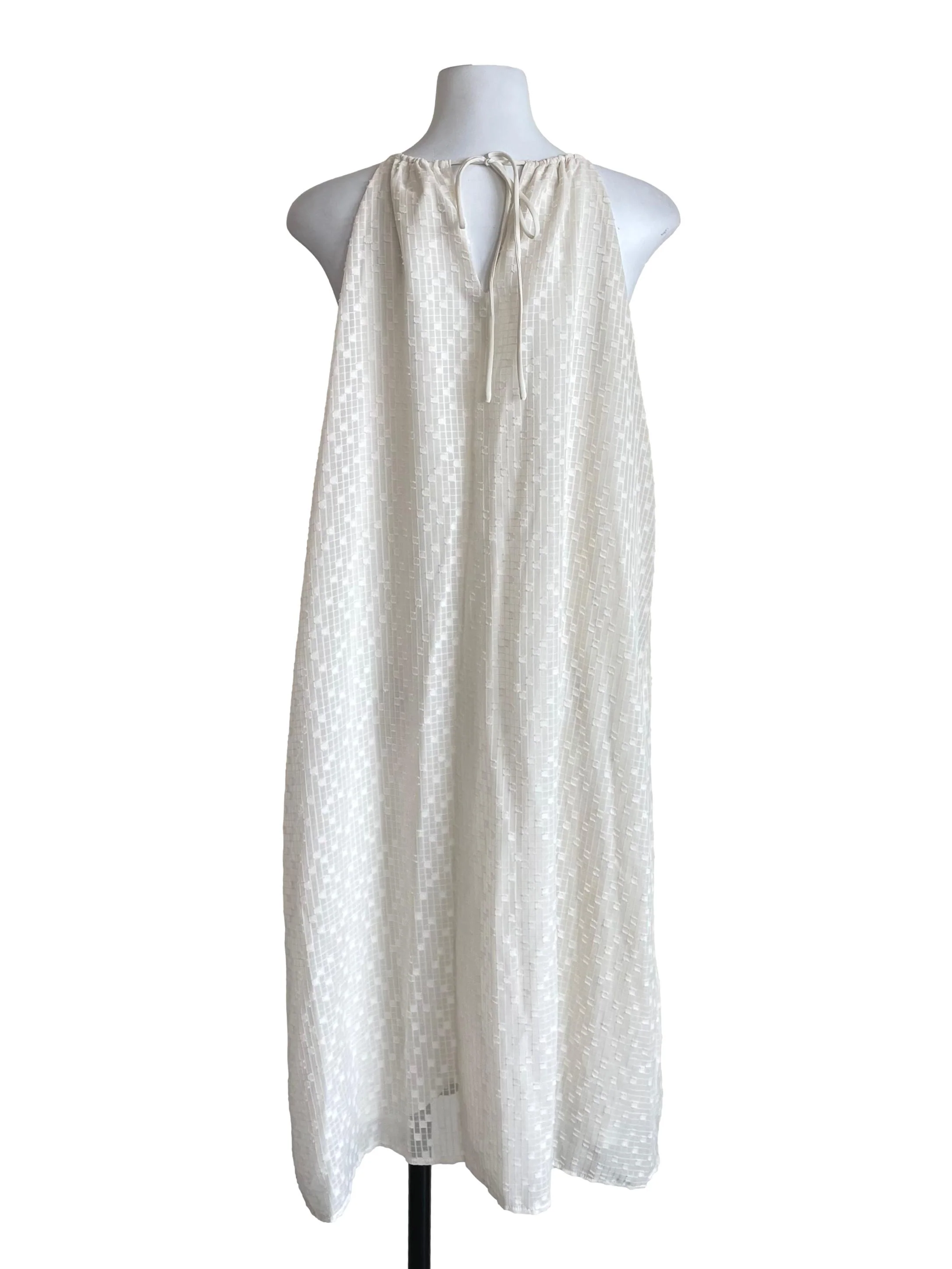 White Textured Flowy Dress - Image 2