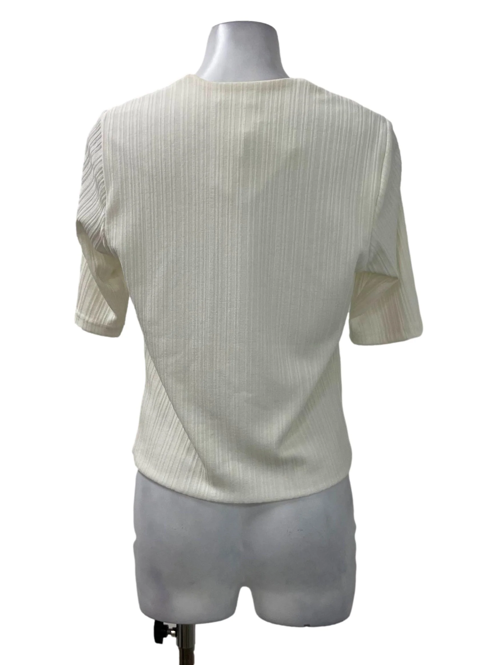 White Textured Sweetheart Top - Image 2
