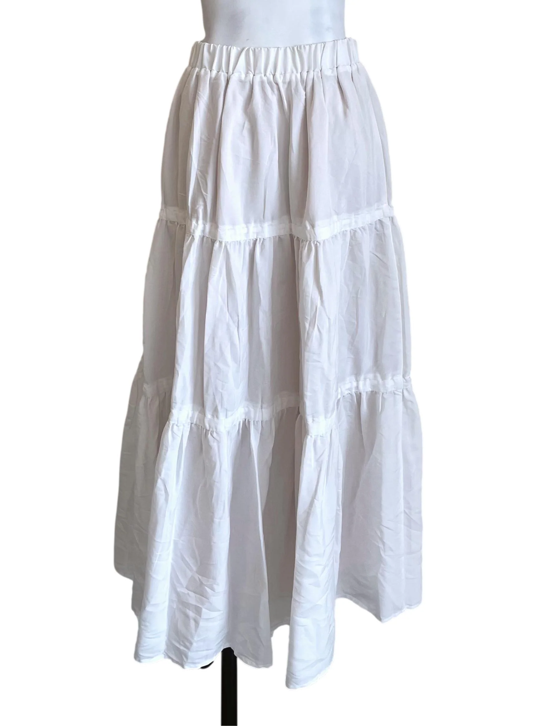 White Tie Knots Tiered Skirt TCL - Image 2