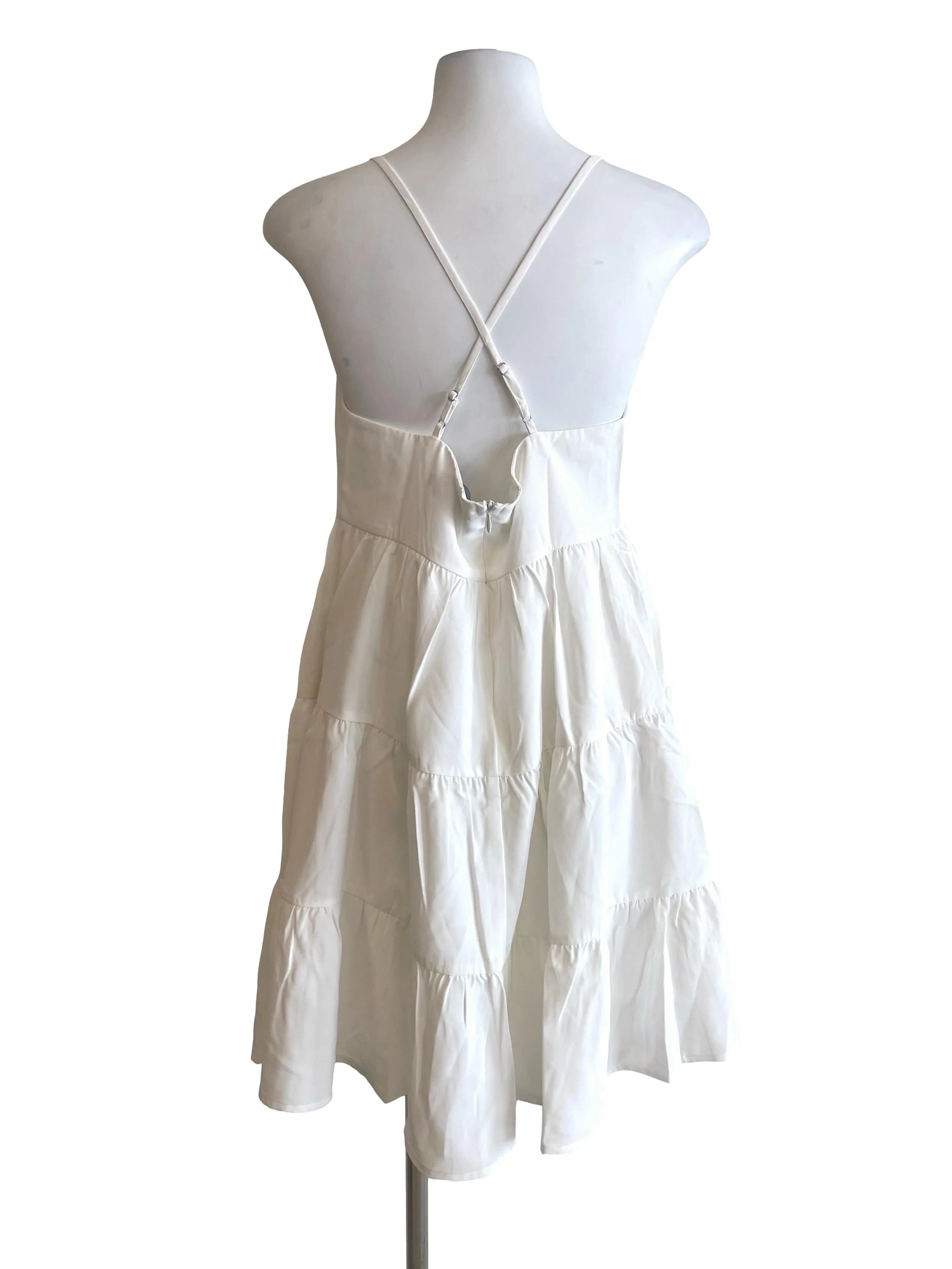 White Tiered Babydoll Dress YHF - Image 2