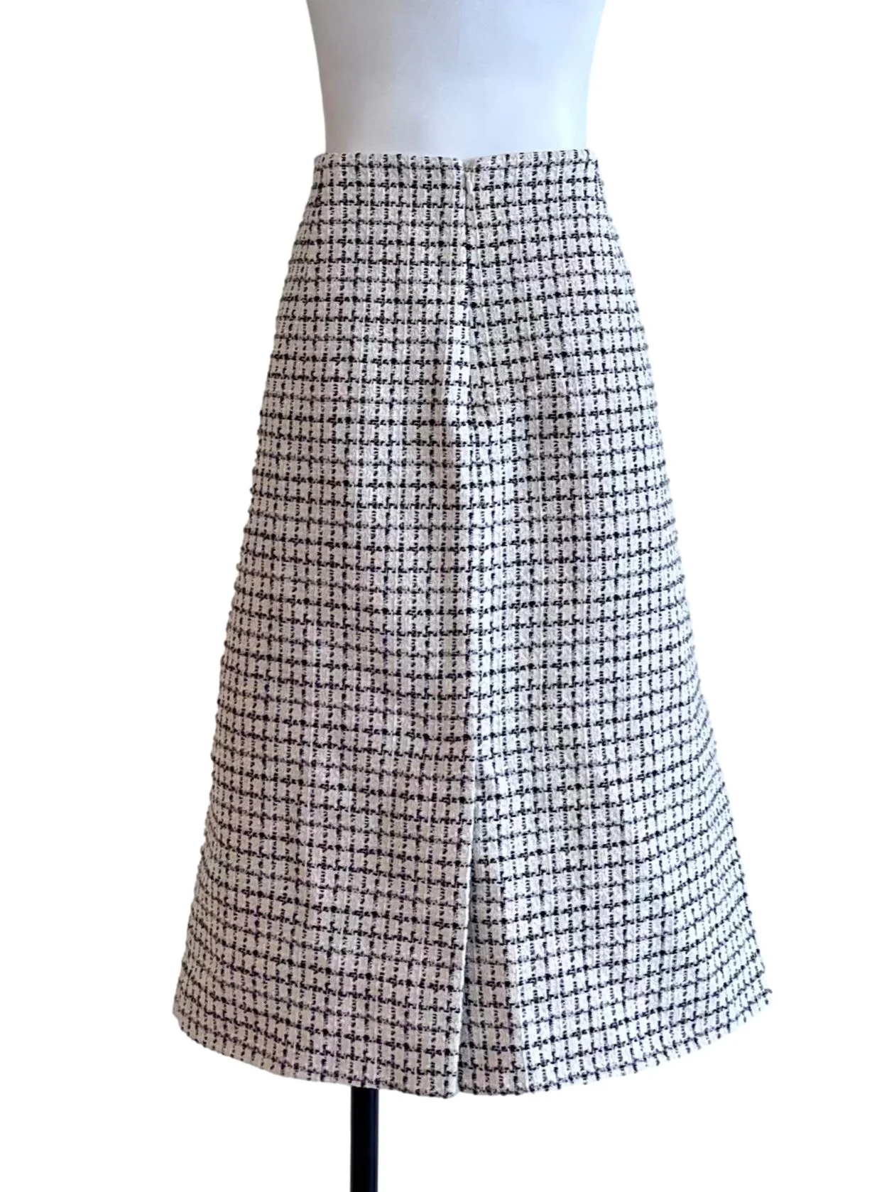White Tweed A-Line Skirt - Image 2