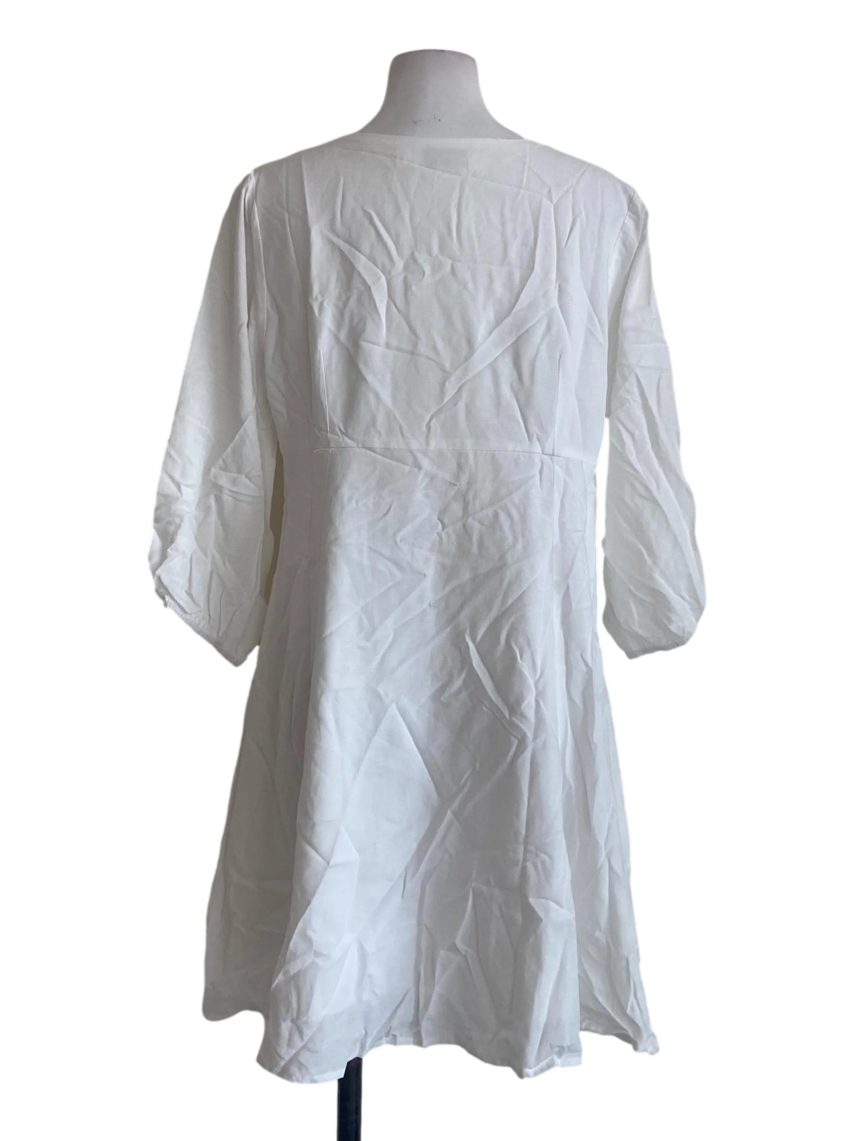 White Twill A-Line Dress - Image 2