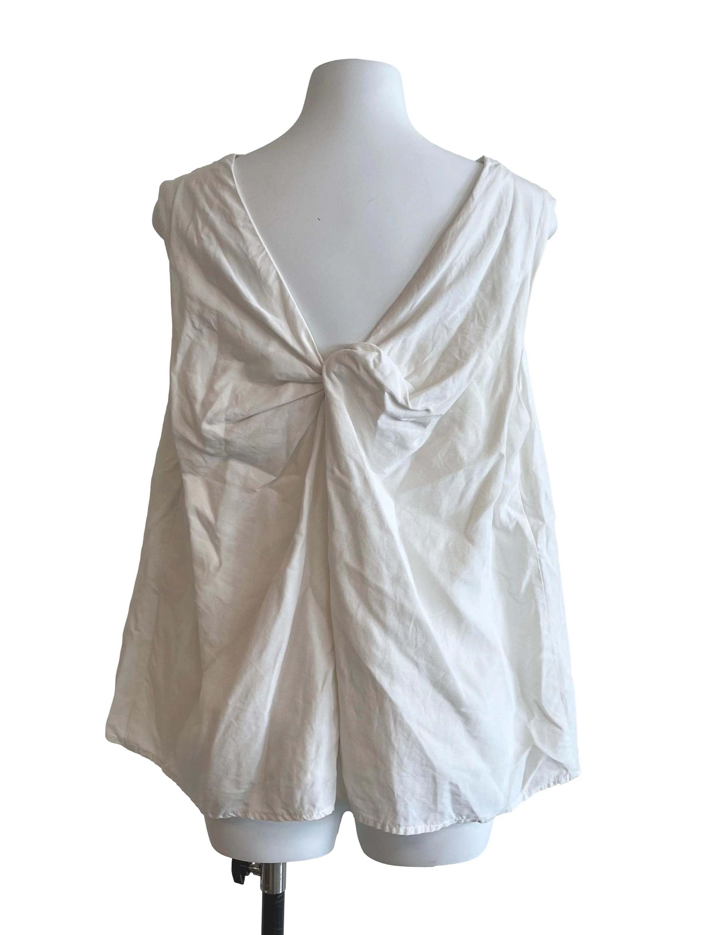 White Twist Back Detail Tank Top - Image 2