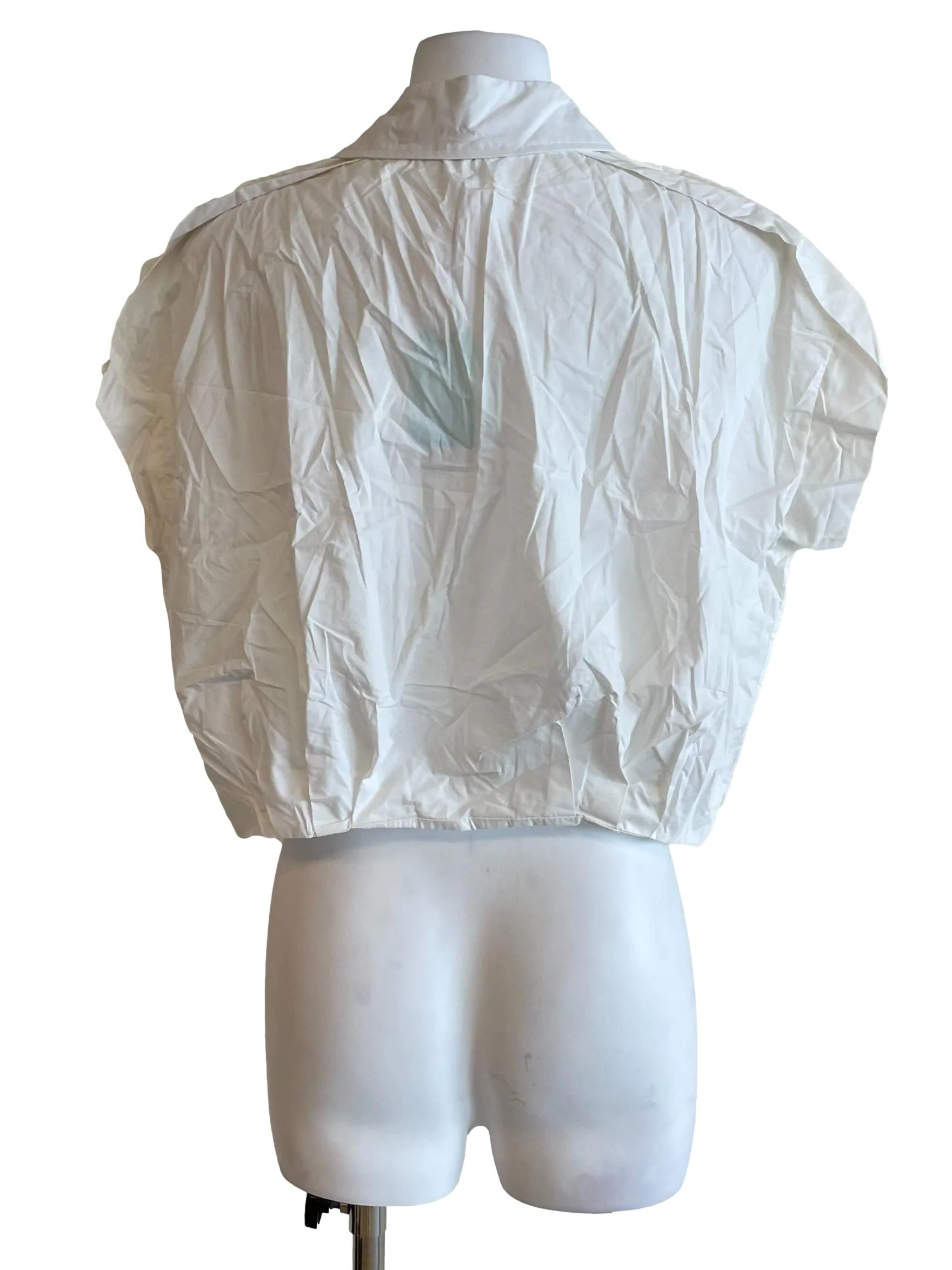 White Zip Up Collar Top - Image 2