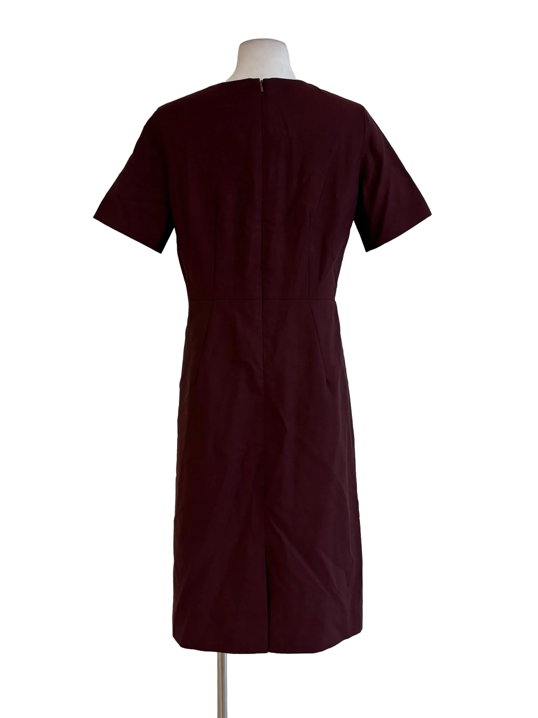 Wine Red Shortsleeve A-Line Dress - Image 2