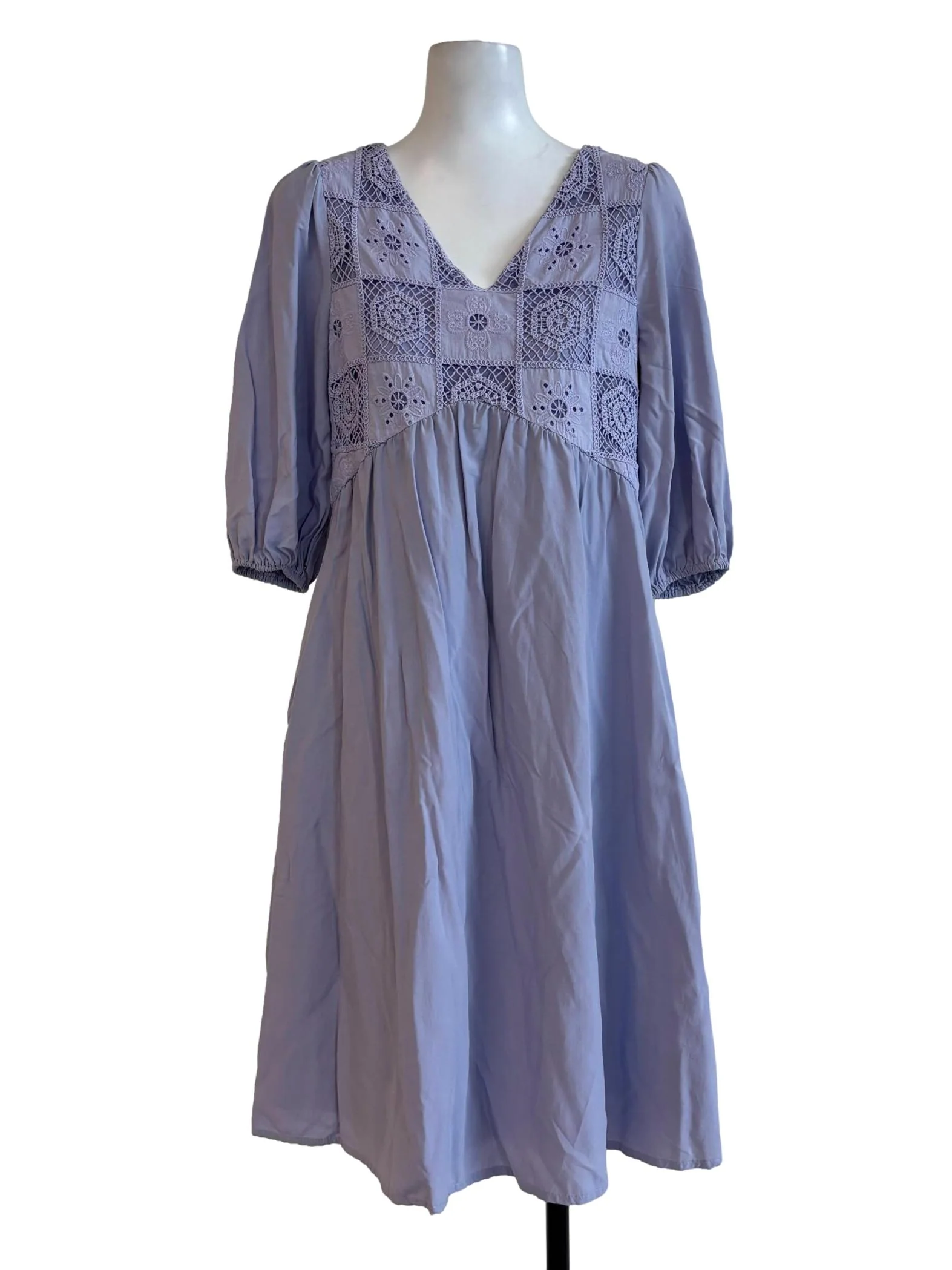 Wisteria Cotton Quarter Sleeve Dress