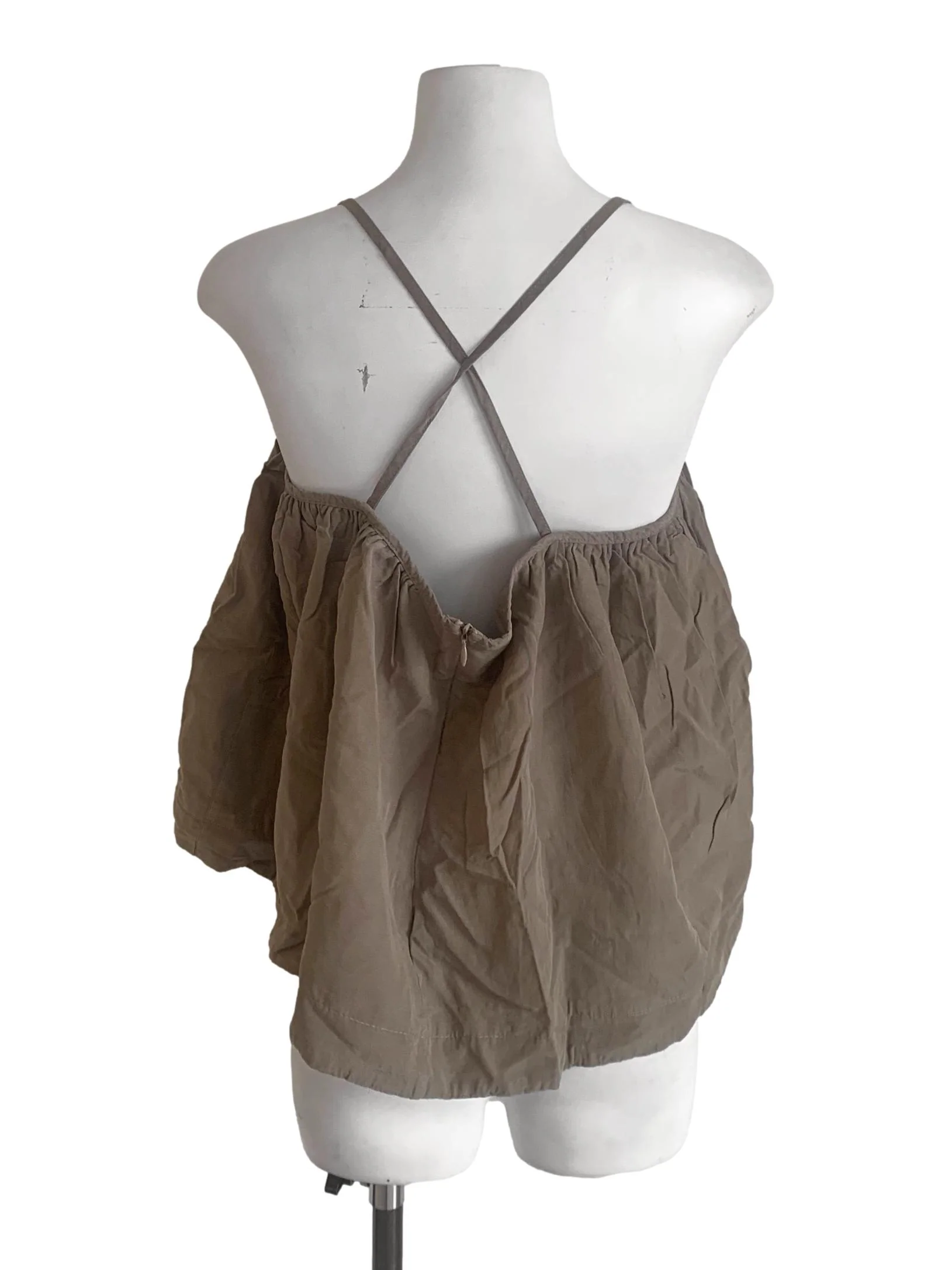 Wood Brown Spaghetti Strap Tent Top TEM - Image 2
