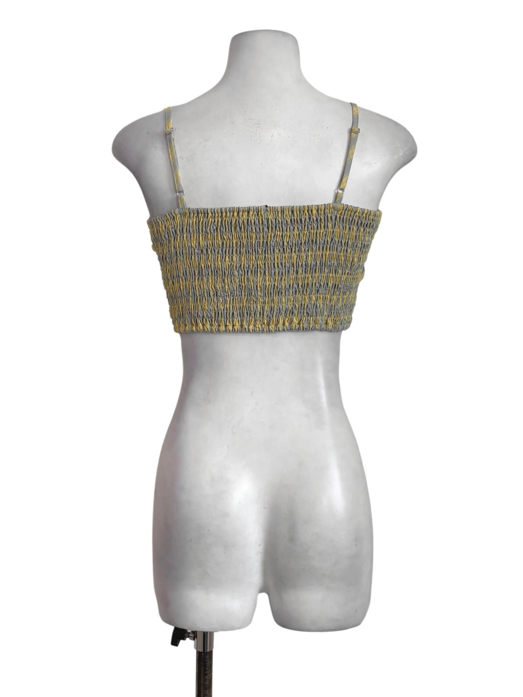 Yellow Blue Glen Check Ribbon Top - Image 2