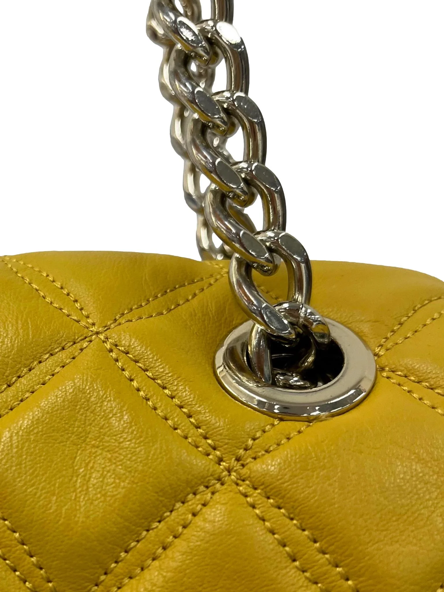 Yellow Gold Natalia Medium Flap Shoulder Bag - Image 3