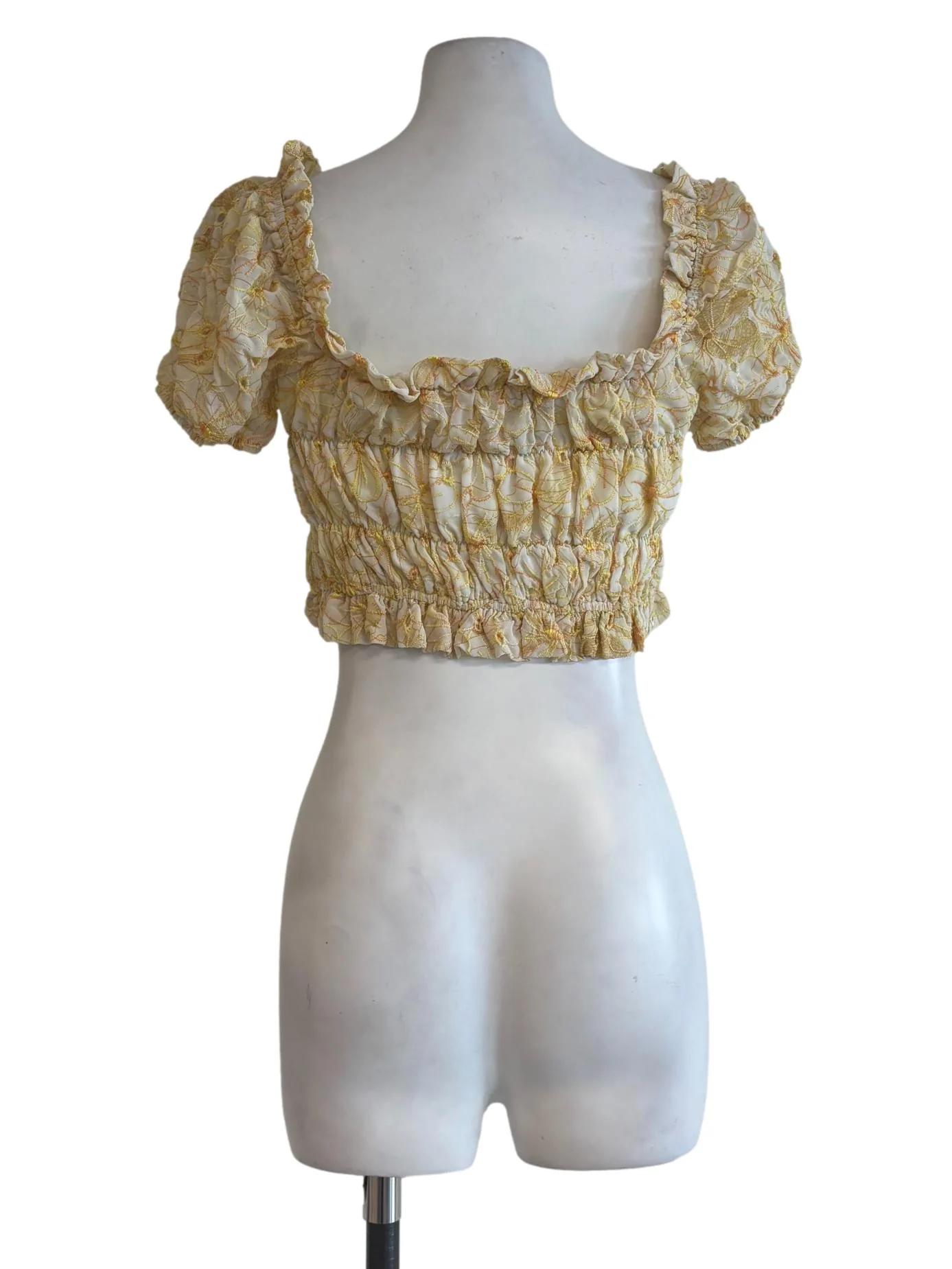 Yellow Smocked Floral Top - Image 2